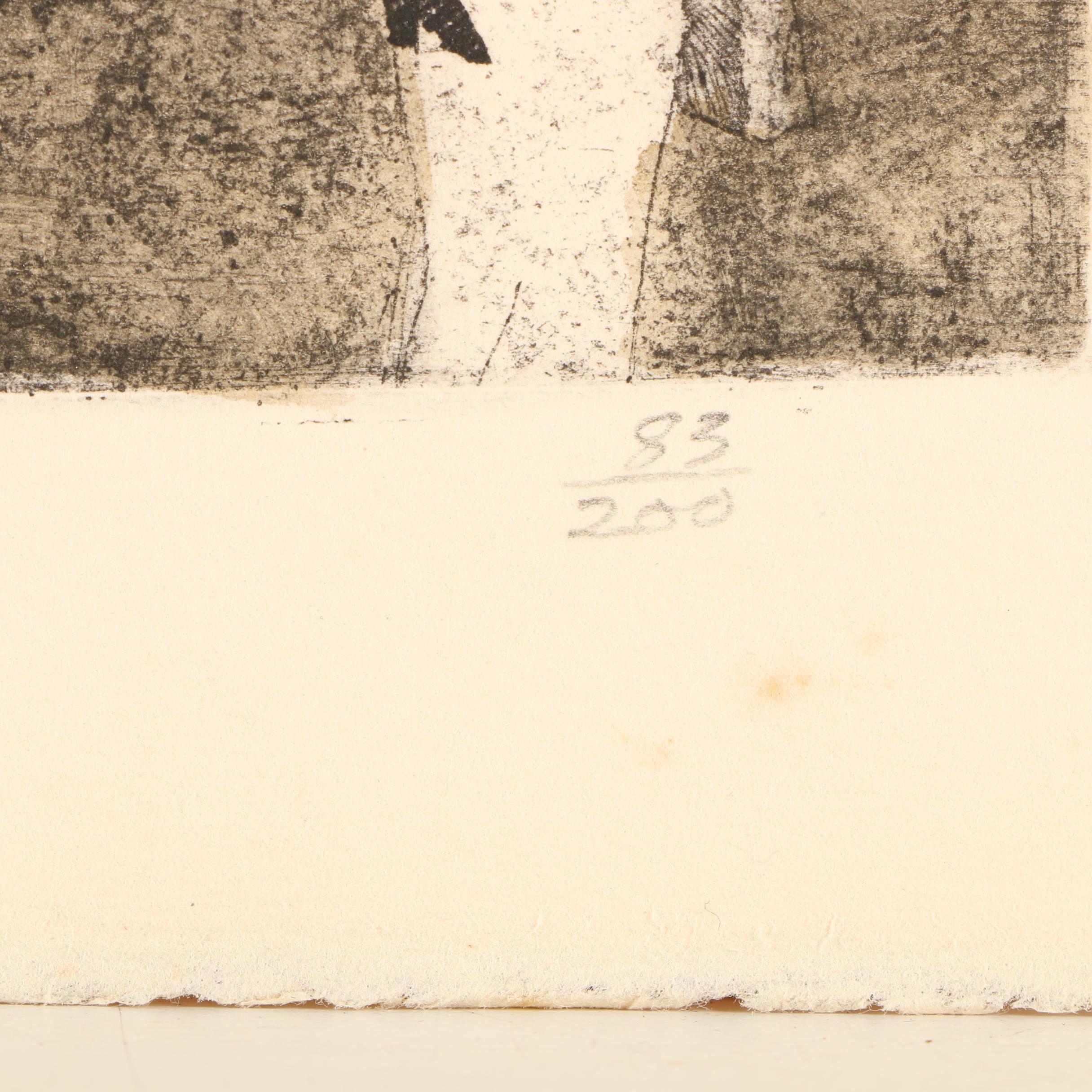 Danny Phifer Limited Edition Soft Ground Etching On Cotton Rag Paper "Barnyard"