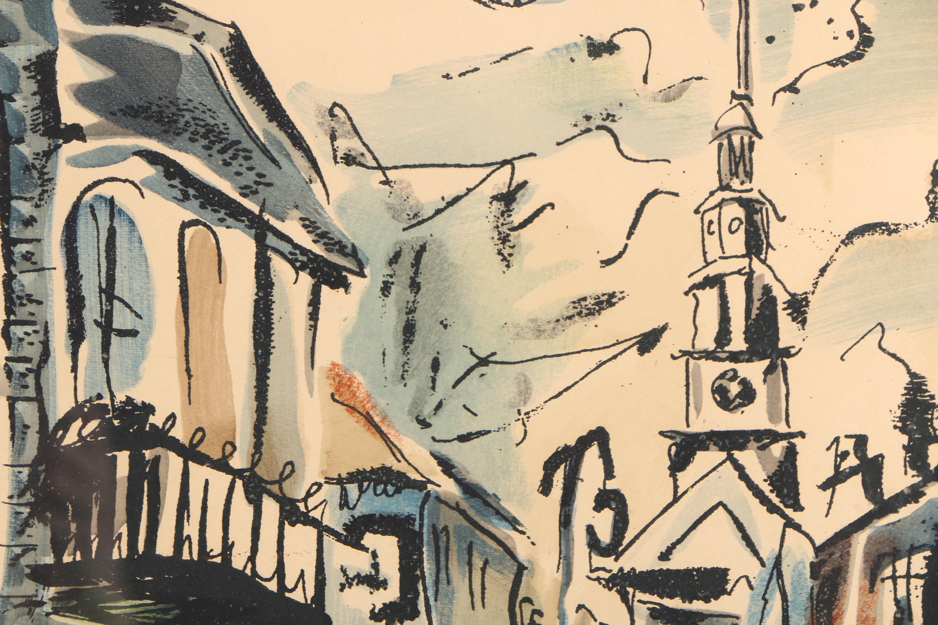 Thomas Meek Jr. Watercolor Painting "South Carolina Town"