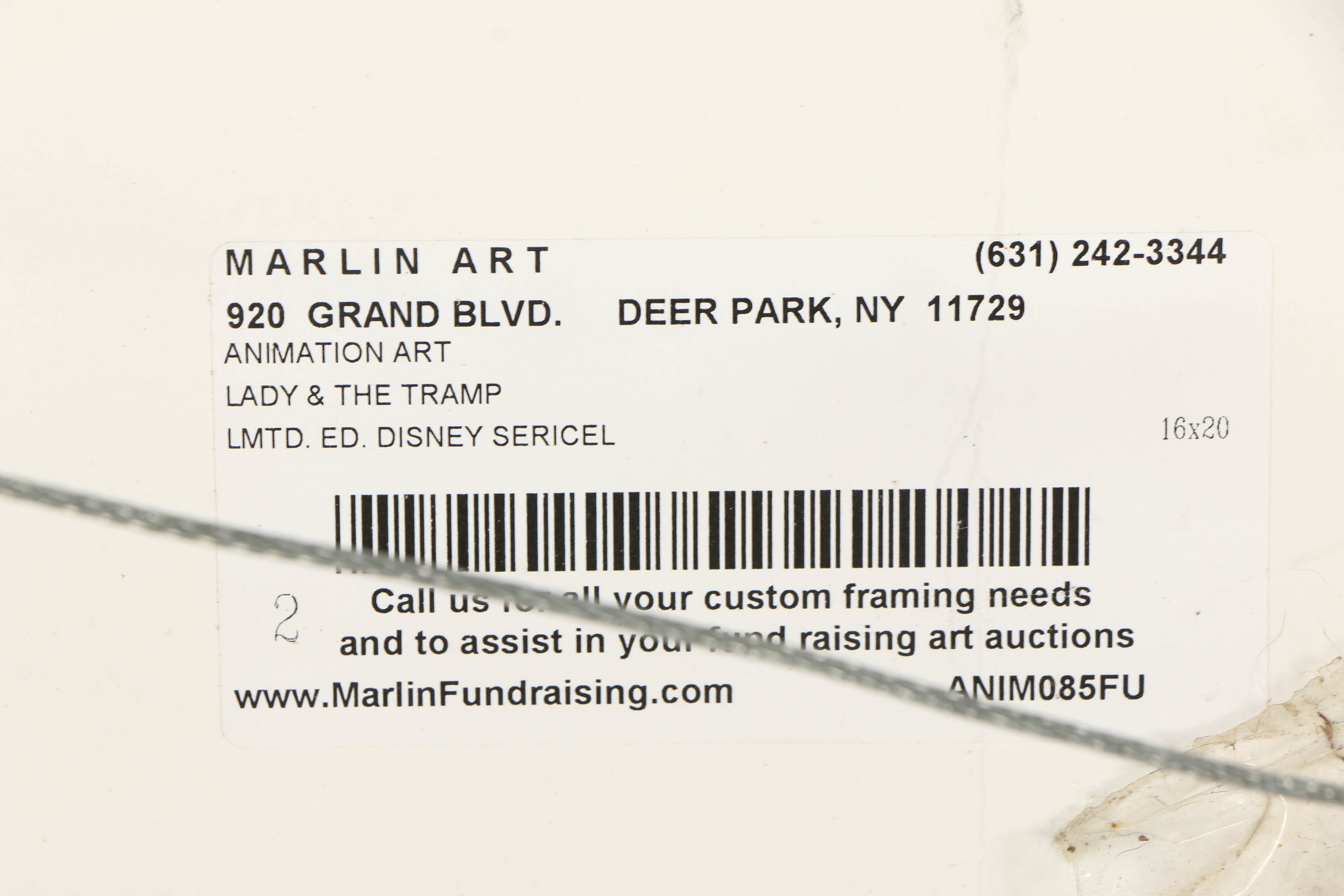 Disney Animation Sericel after a Still from "Lady and the Tramp"