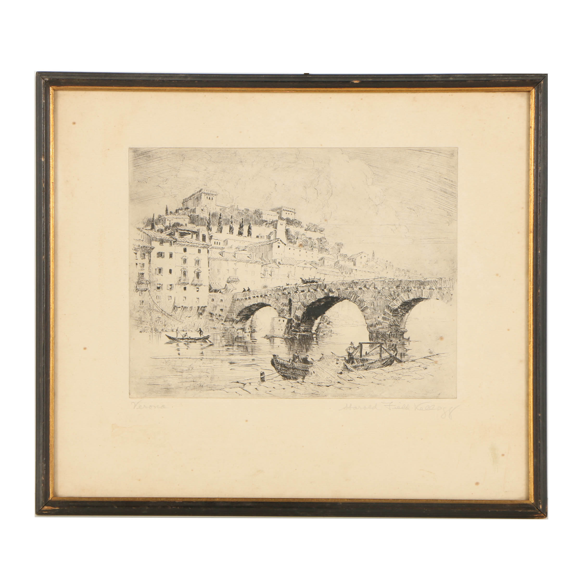 Harold Field Kellogg Etching "Verona"