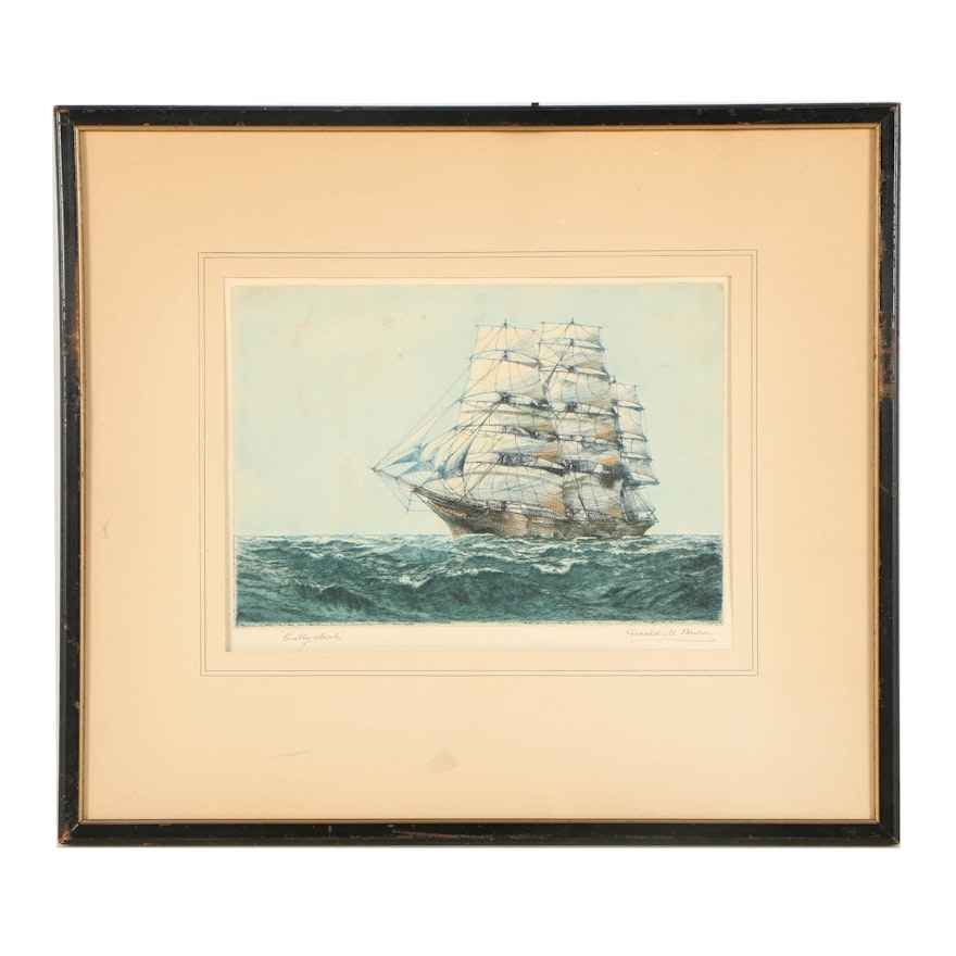 Gerald Maurice Burn Etching "Cutty Sark"