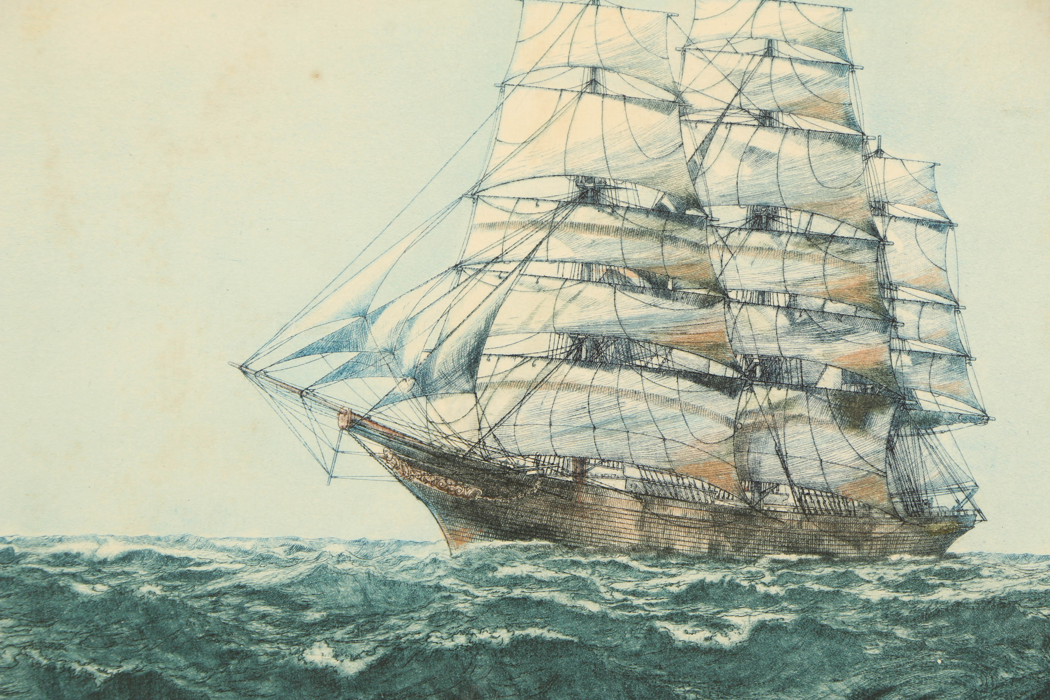 Gerald Maurice Burn Etching "Cutty Sark"