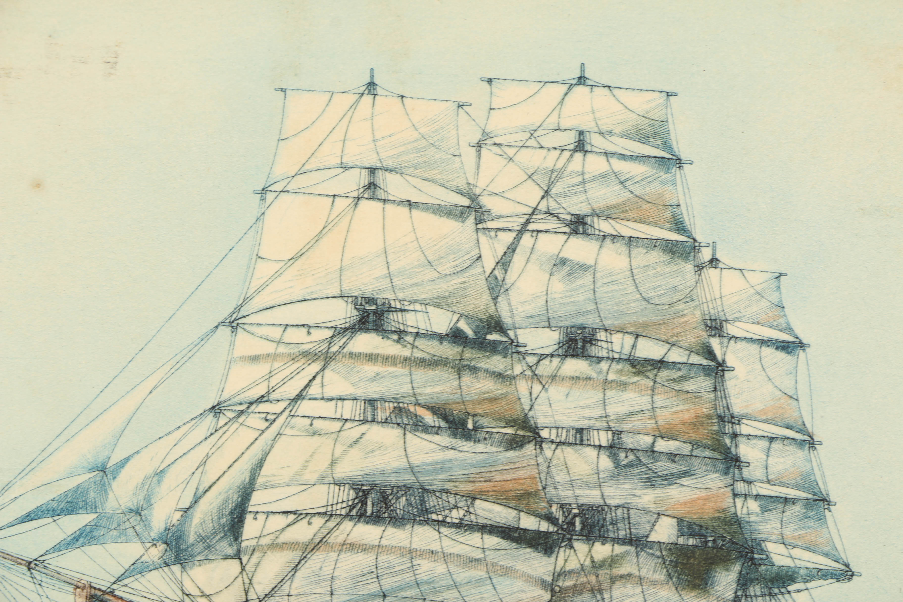 Gerald Maurice Burn Etching "Cutty Sark"