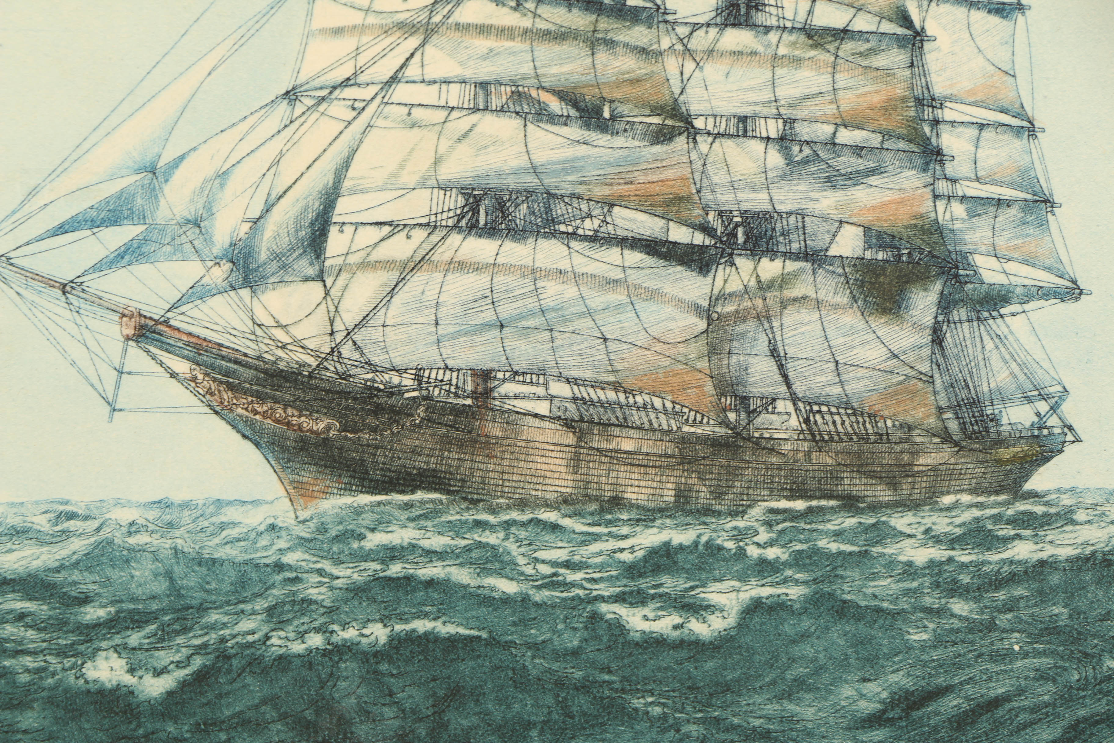 Gerald Maurice Burn Etching "Cutty Sark"