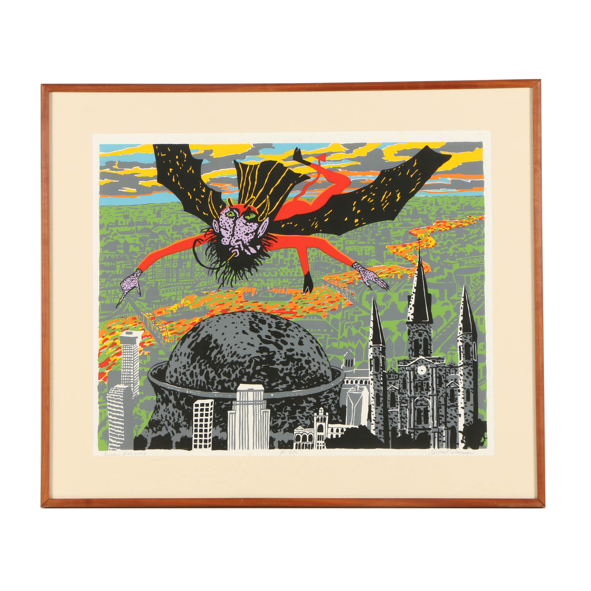Robert Warrens Serigraph "Lucifer Hovering"