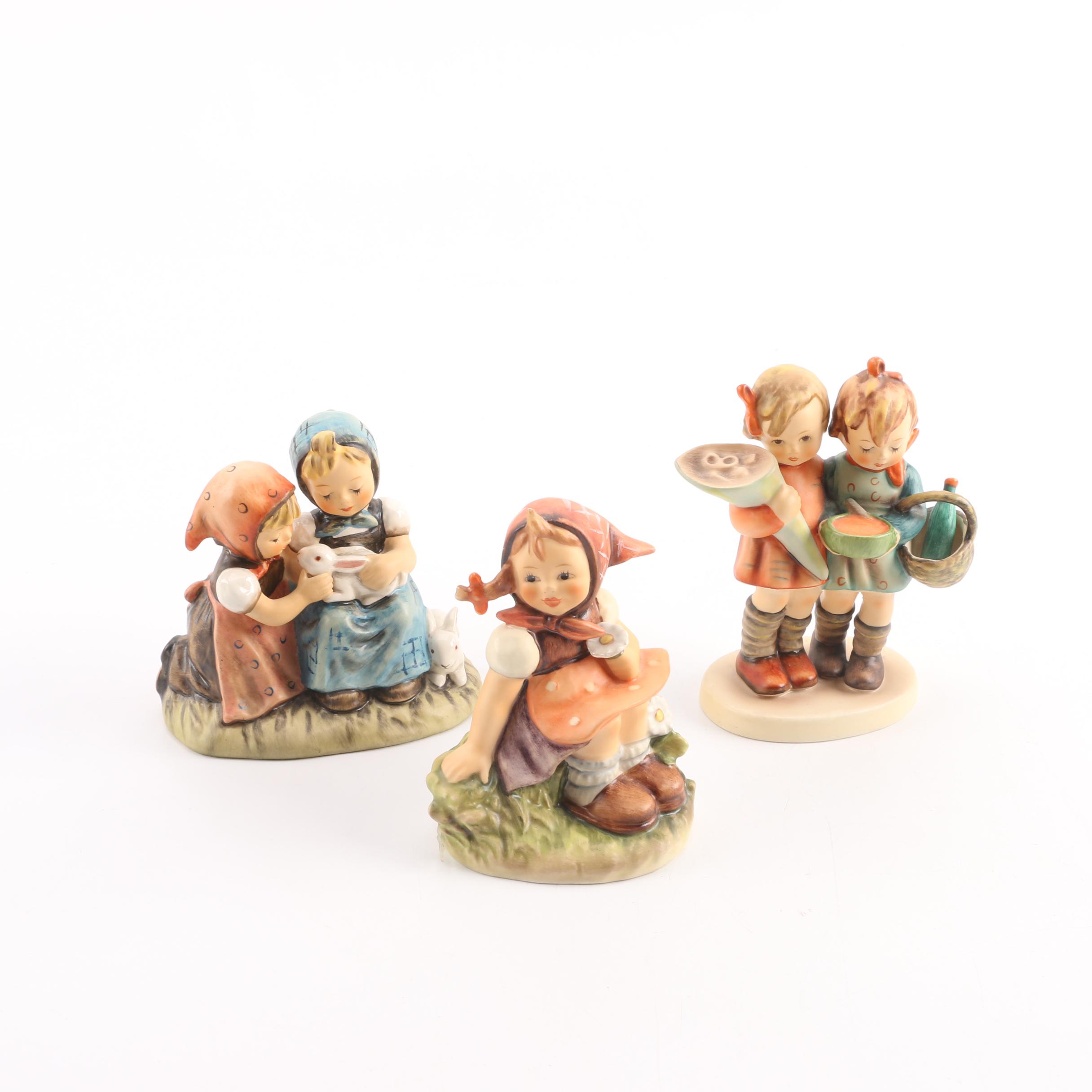 Vintage Hummel Porcelain Figurines Featuring "Easter Time"