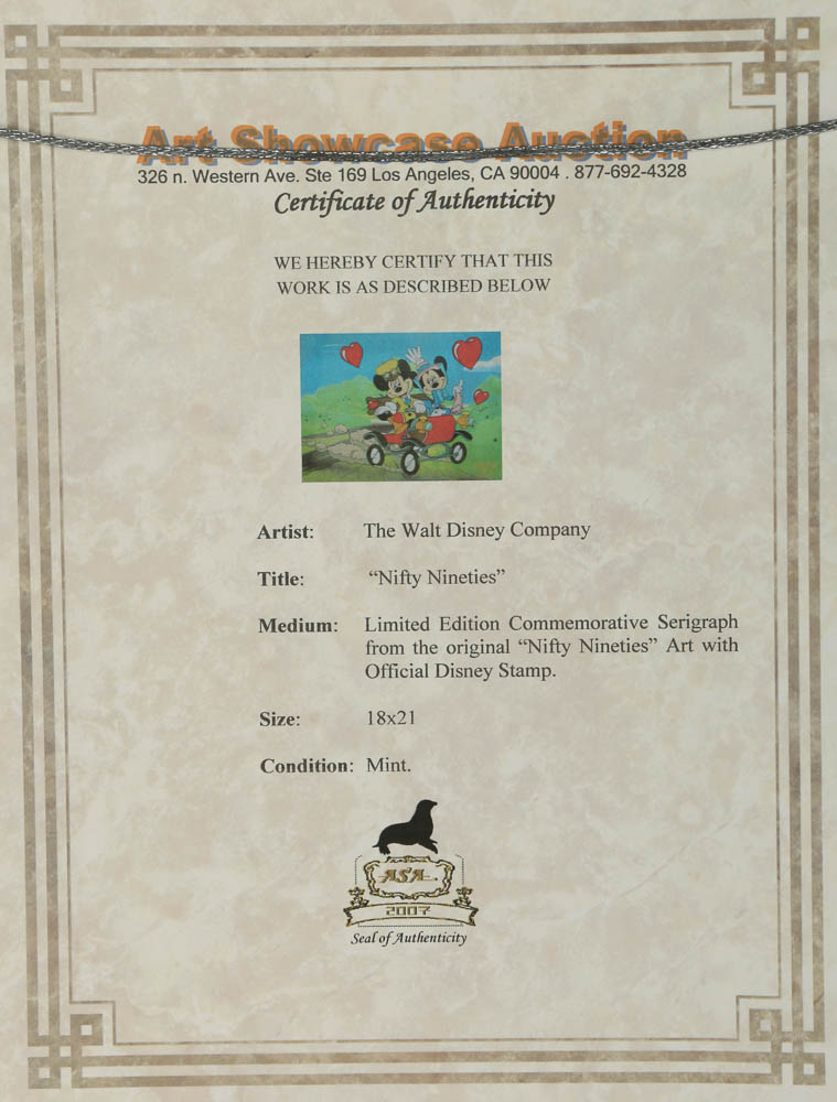 Disney Animation Sericel after a Still from "Nifty Nineties"