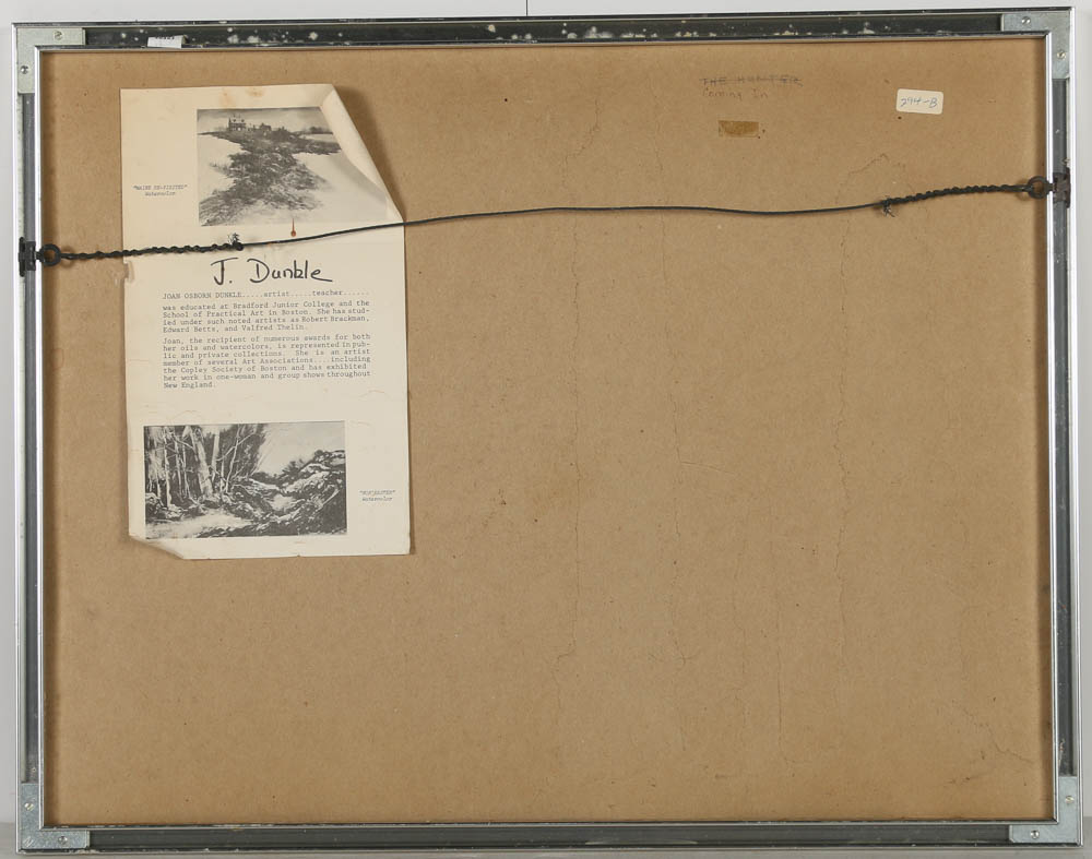 Joan Osborn Dunkle Watercolor Painting "The Hunter Coming In"