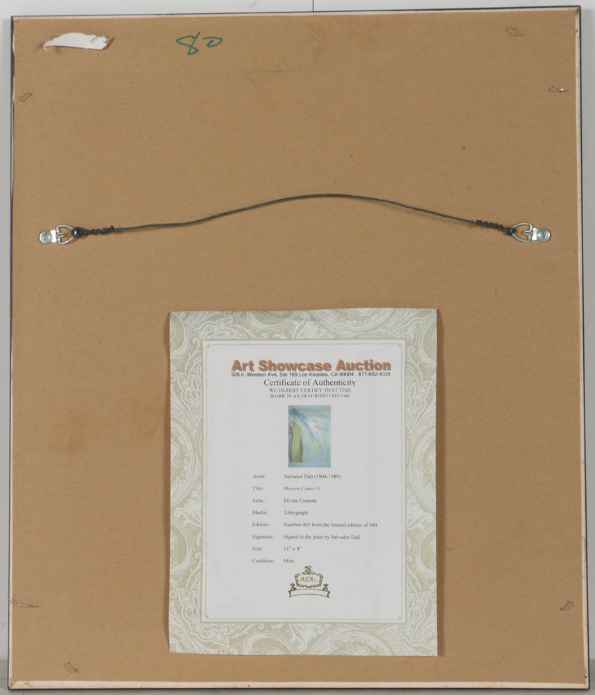 Offset Lithograph After Salvador Dalí "Paradiso - Canto XVI"