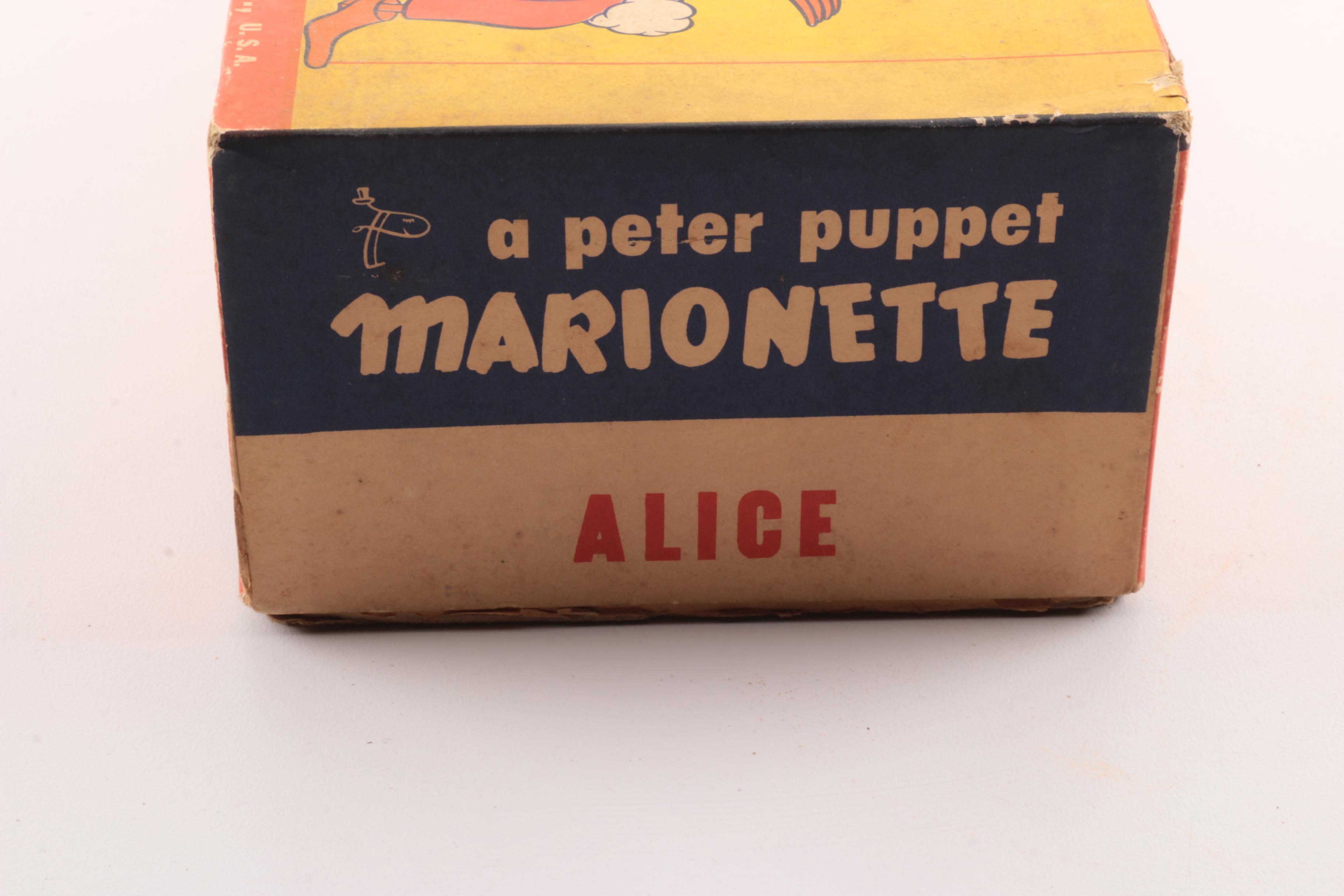 1950s Walt Disney "Alice in Wonderland" Marionette by Peter Puppet