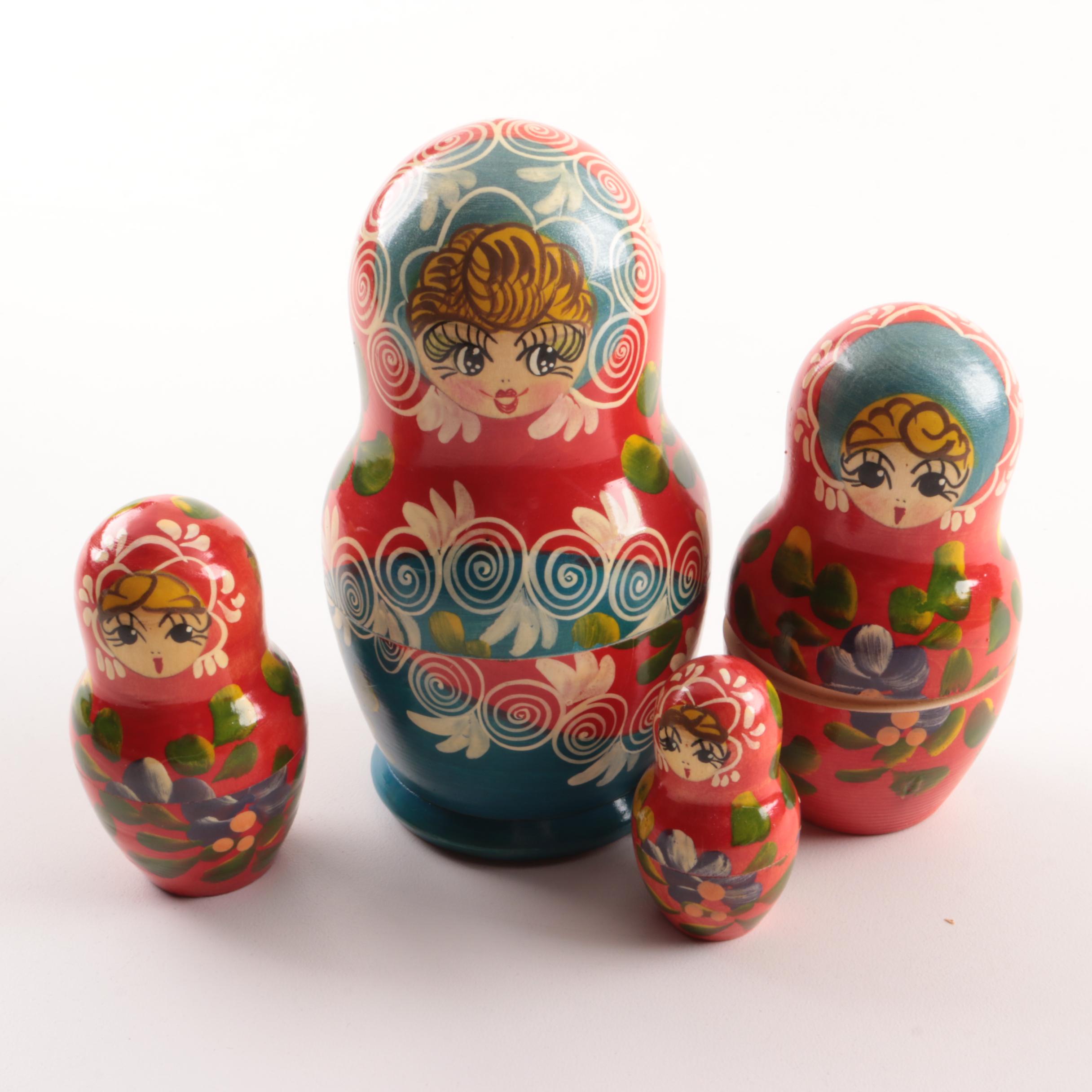 Vintage Hand-Painted and Signed Matryoshka Nesting Doll