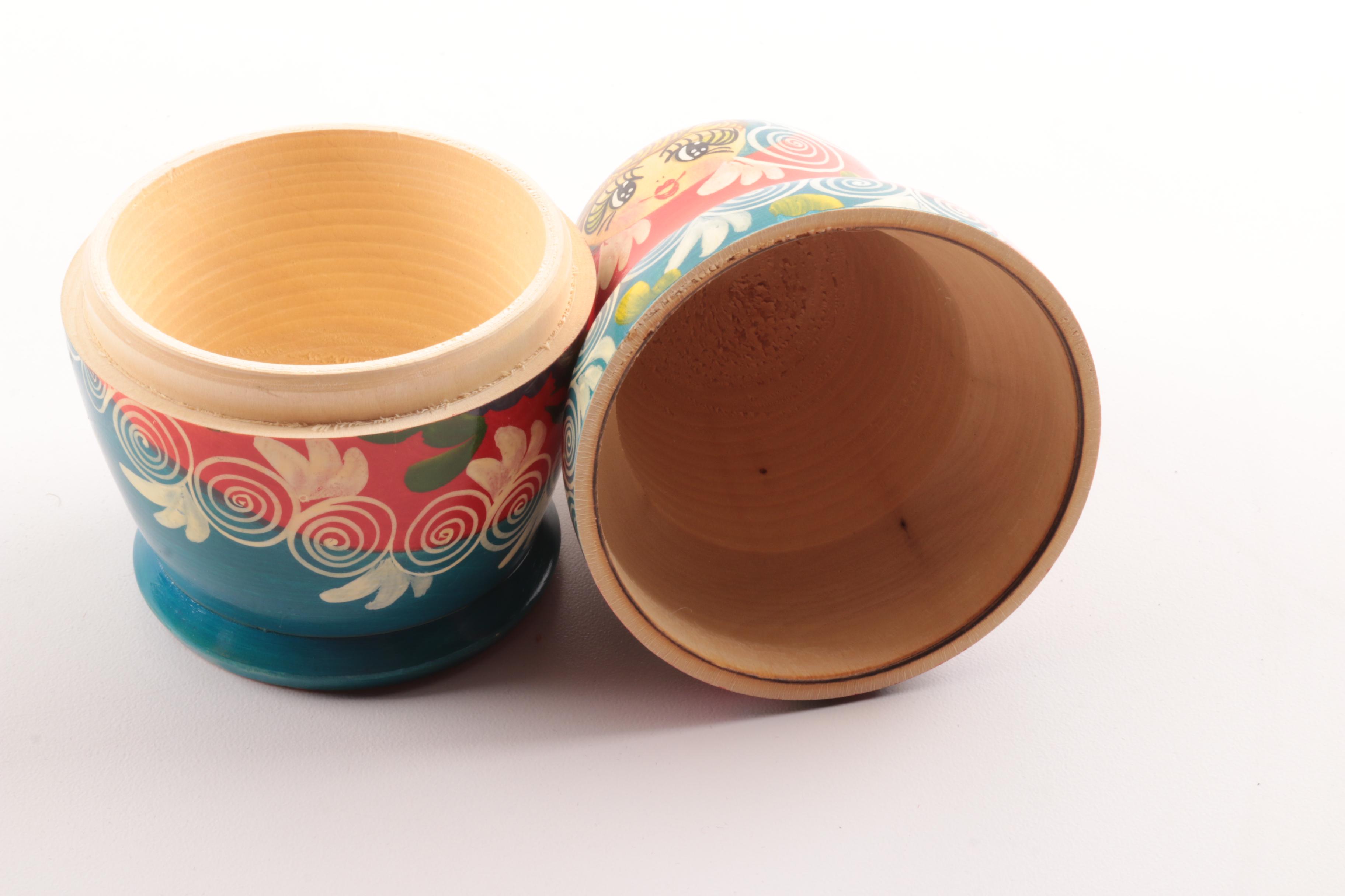 Vintage Hand-Painted and Signed Matryoshka Nesting Doll