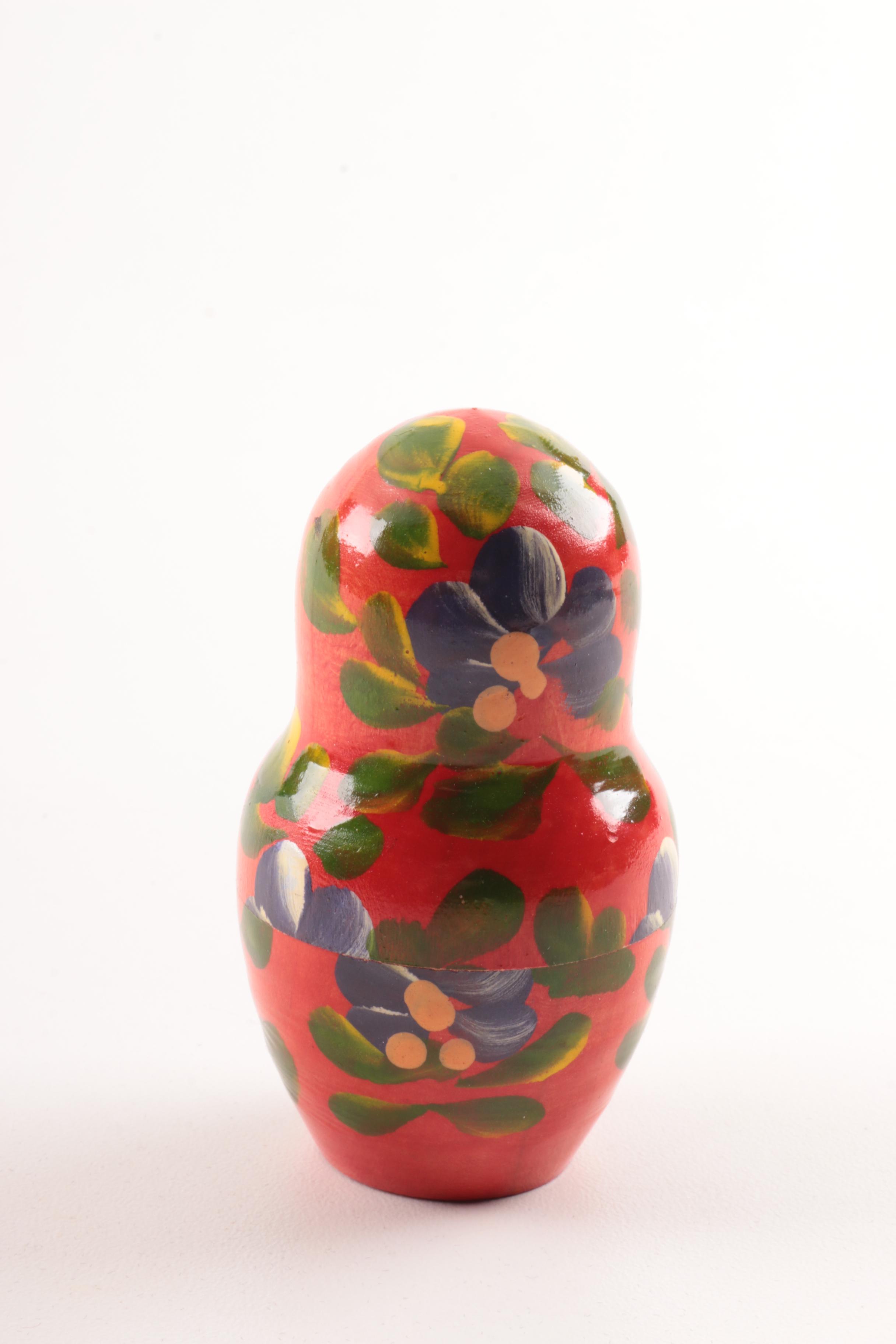 Vintage Hand-Painted and Signed Matryoshka Nesting Doll