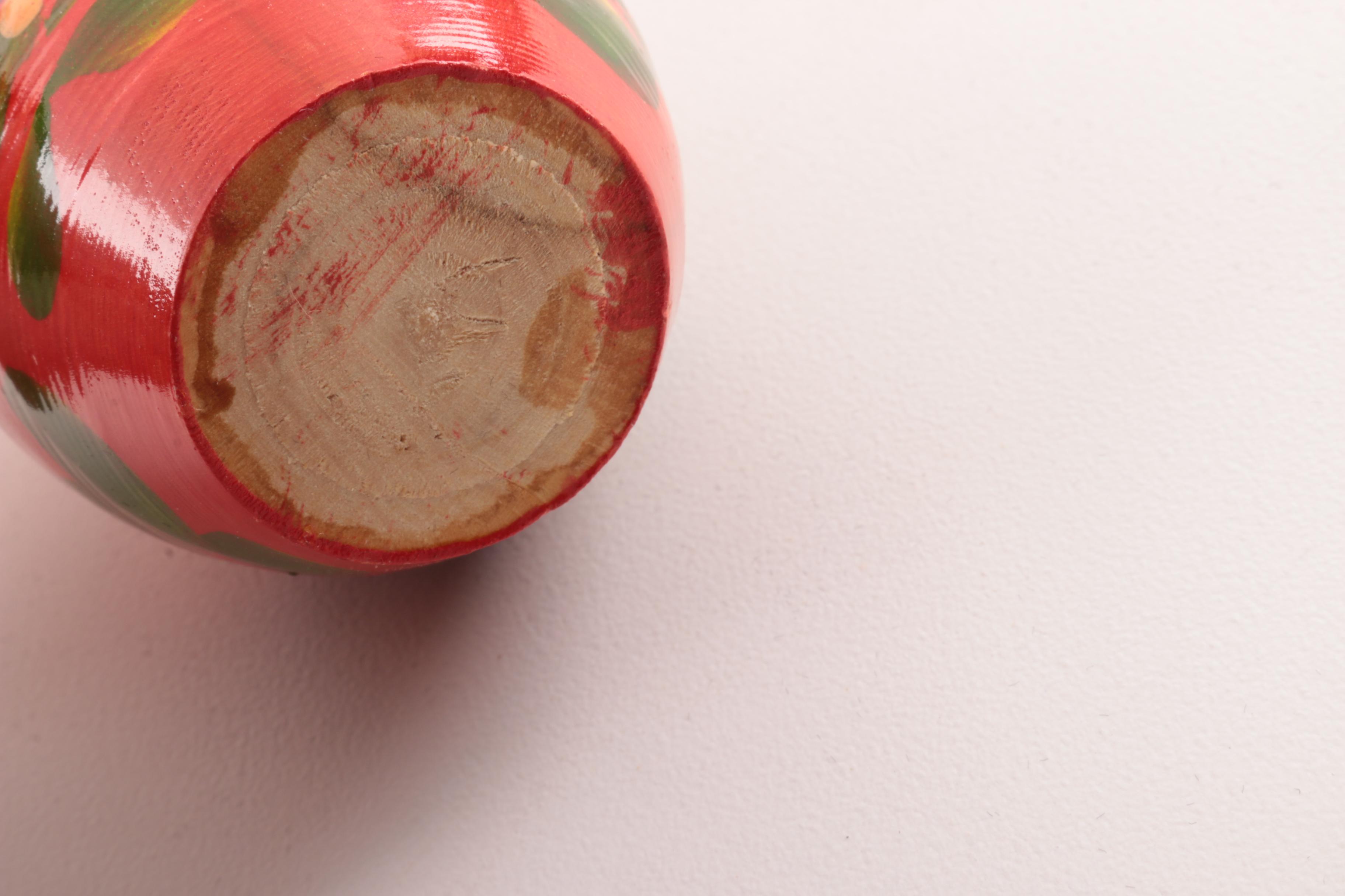 Vintage Hand-Painted and Signed Matryoshka Nesting Doll