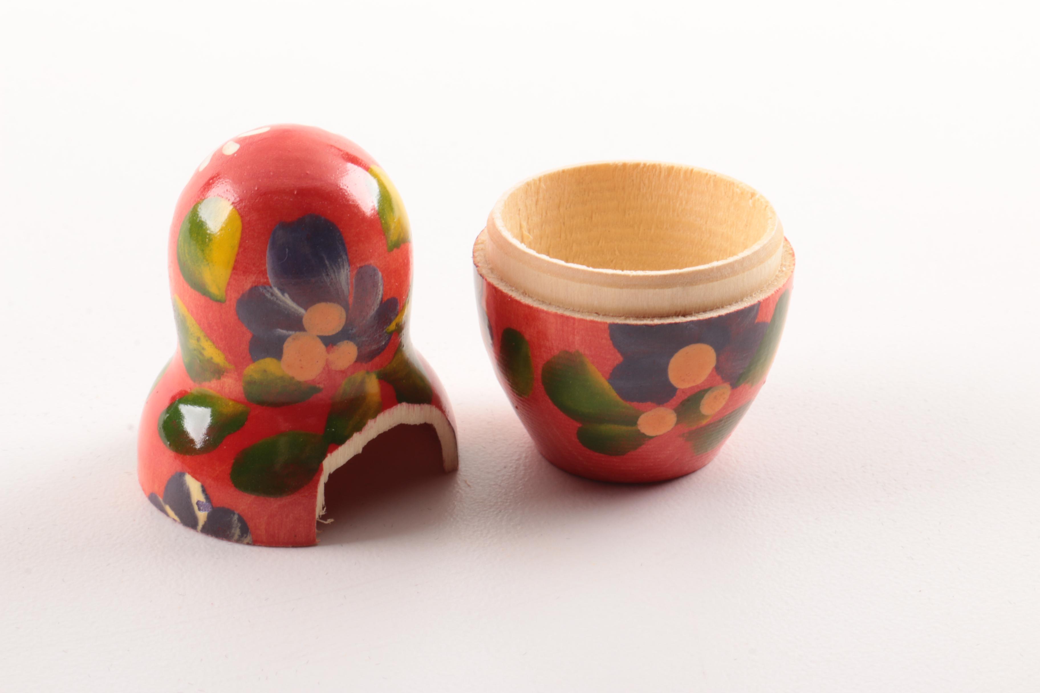 Vintage Hand-Painted and Signed Matryoshka Nesting Doll