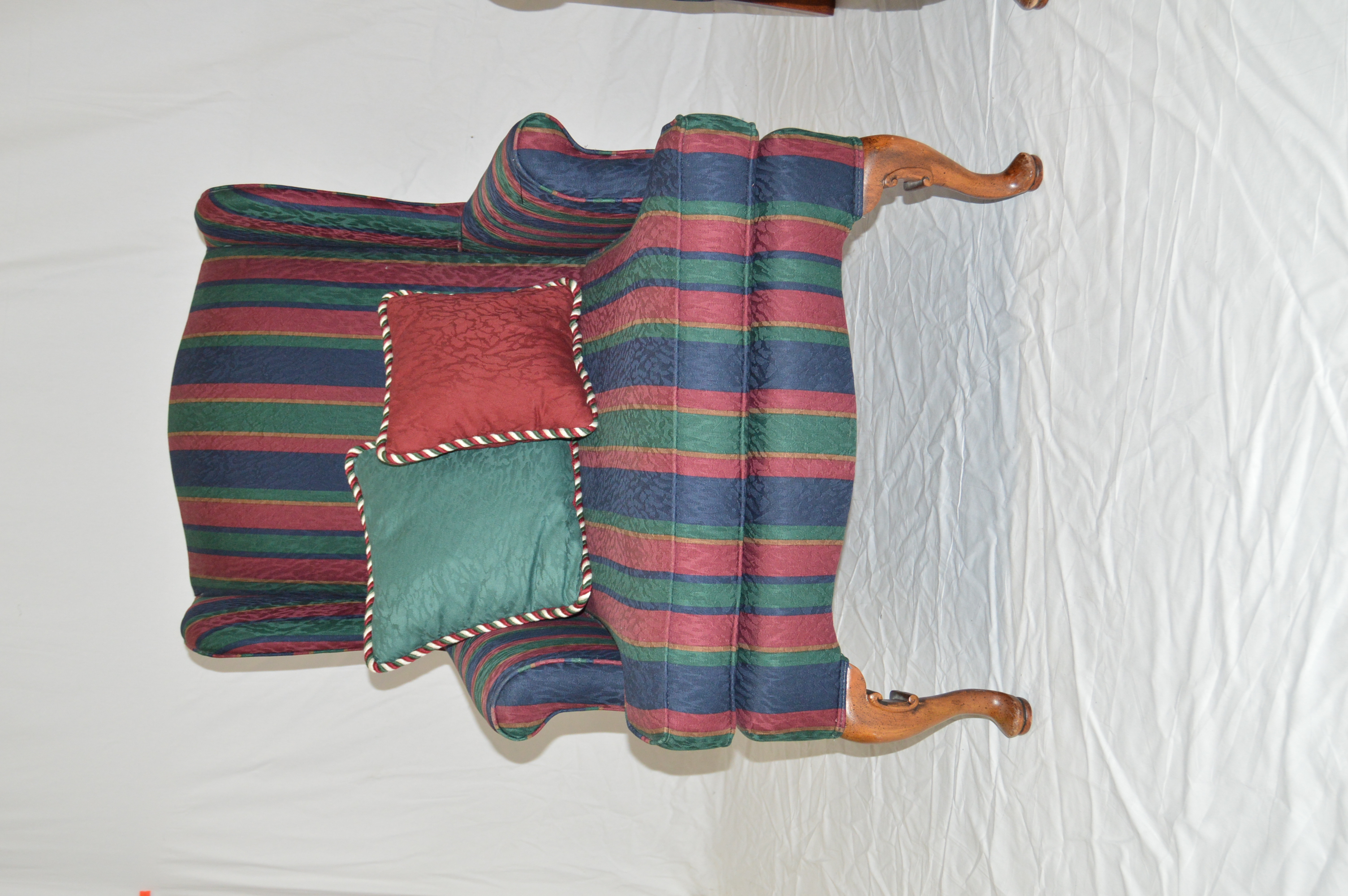 Striped Wingback Chairs