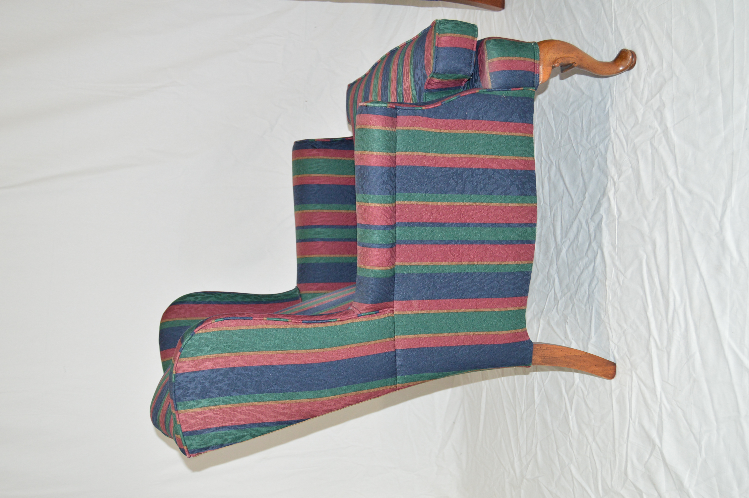 Striped Wingback Chairs