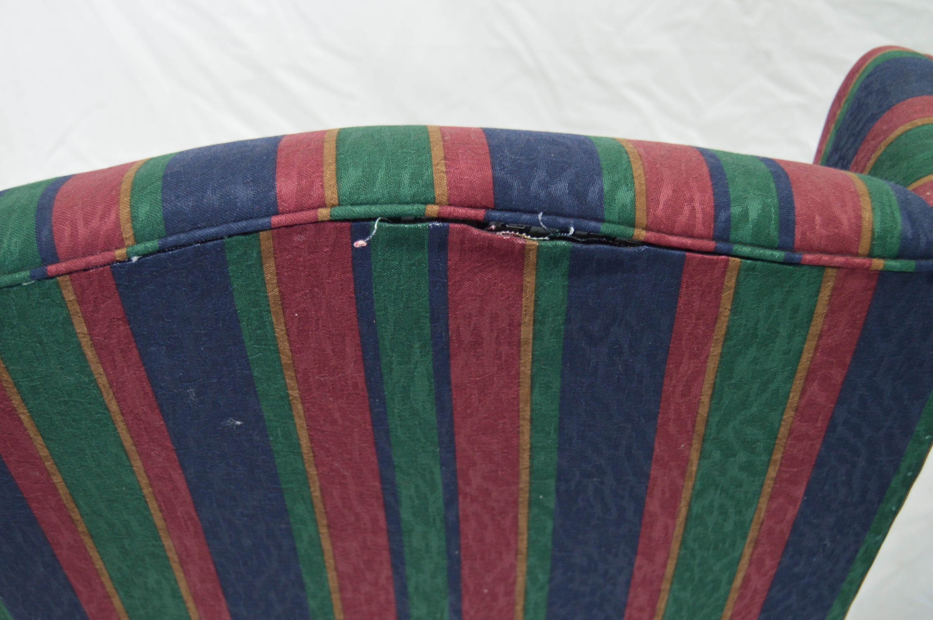 Striped Wingback Chairs