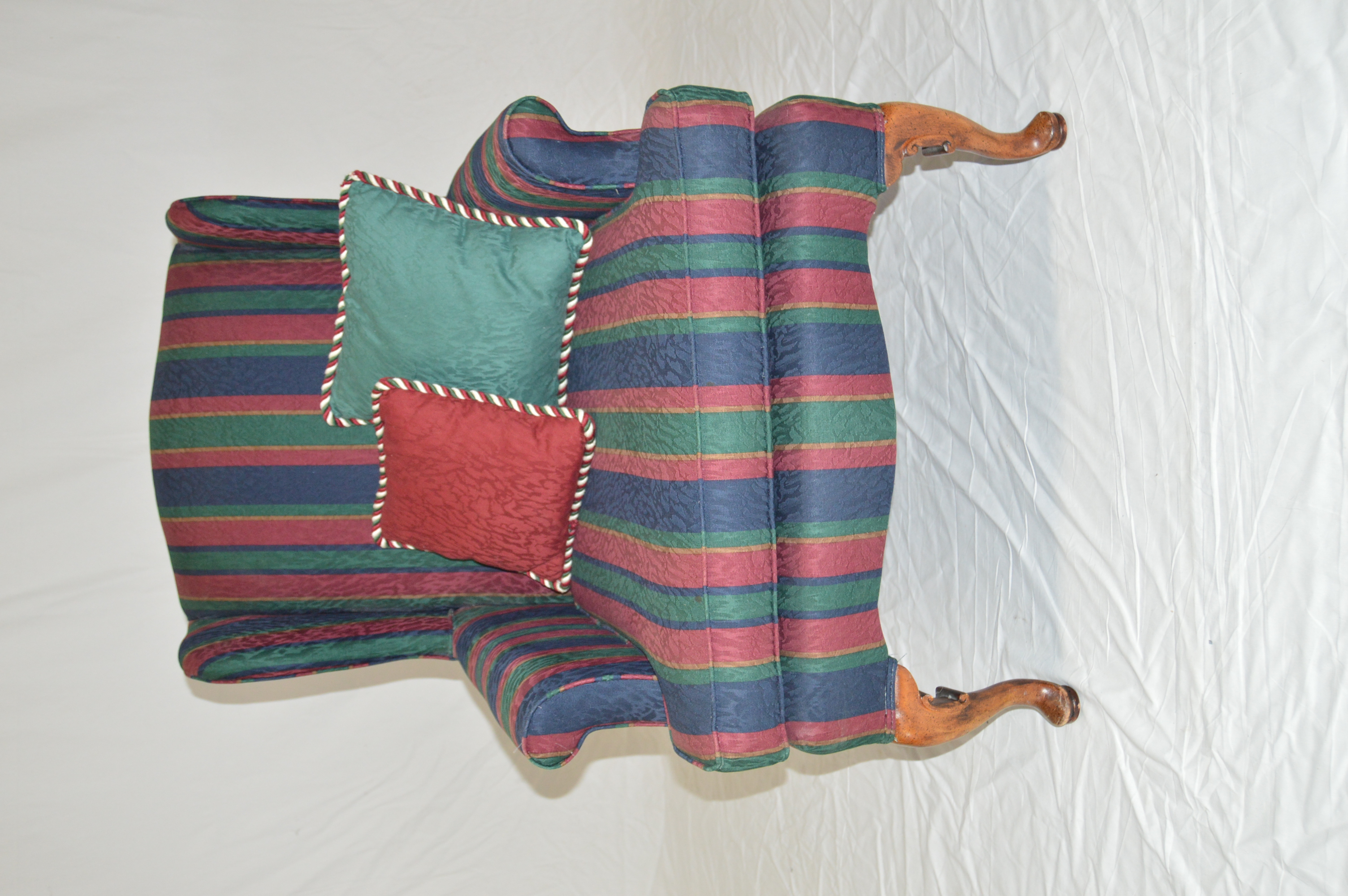 Striped Wingback Chairs