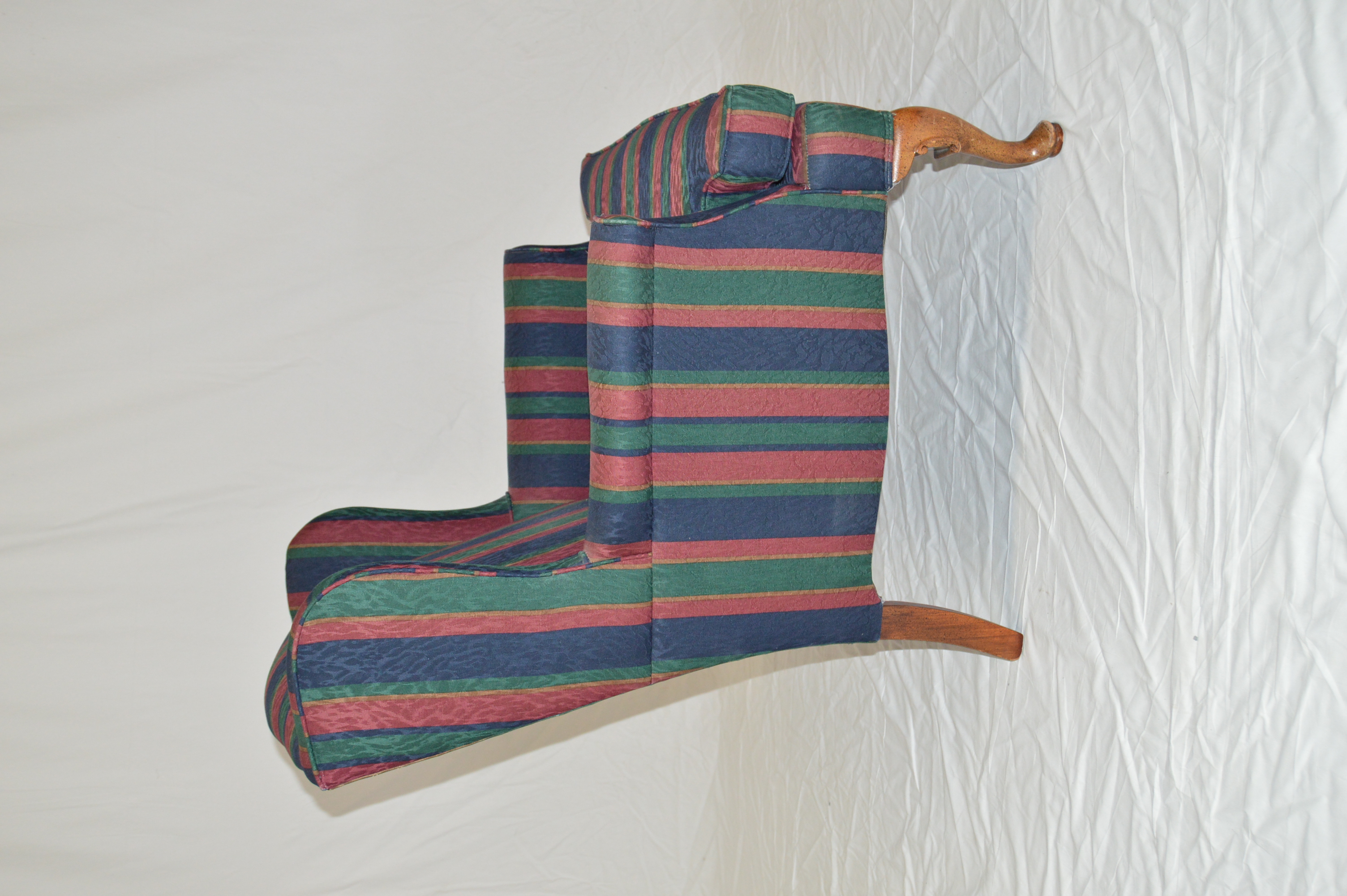 Striped Wingback Chairs