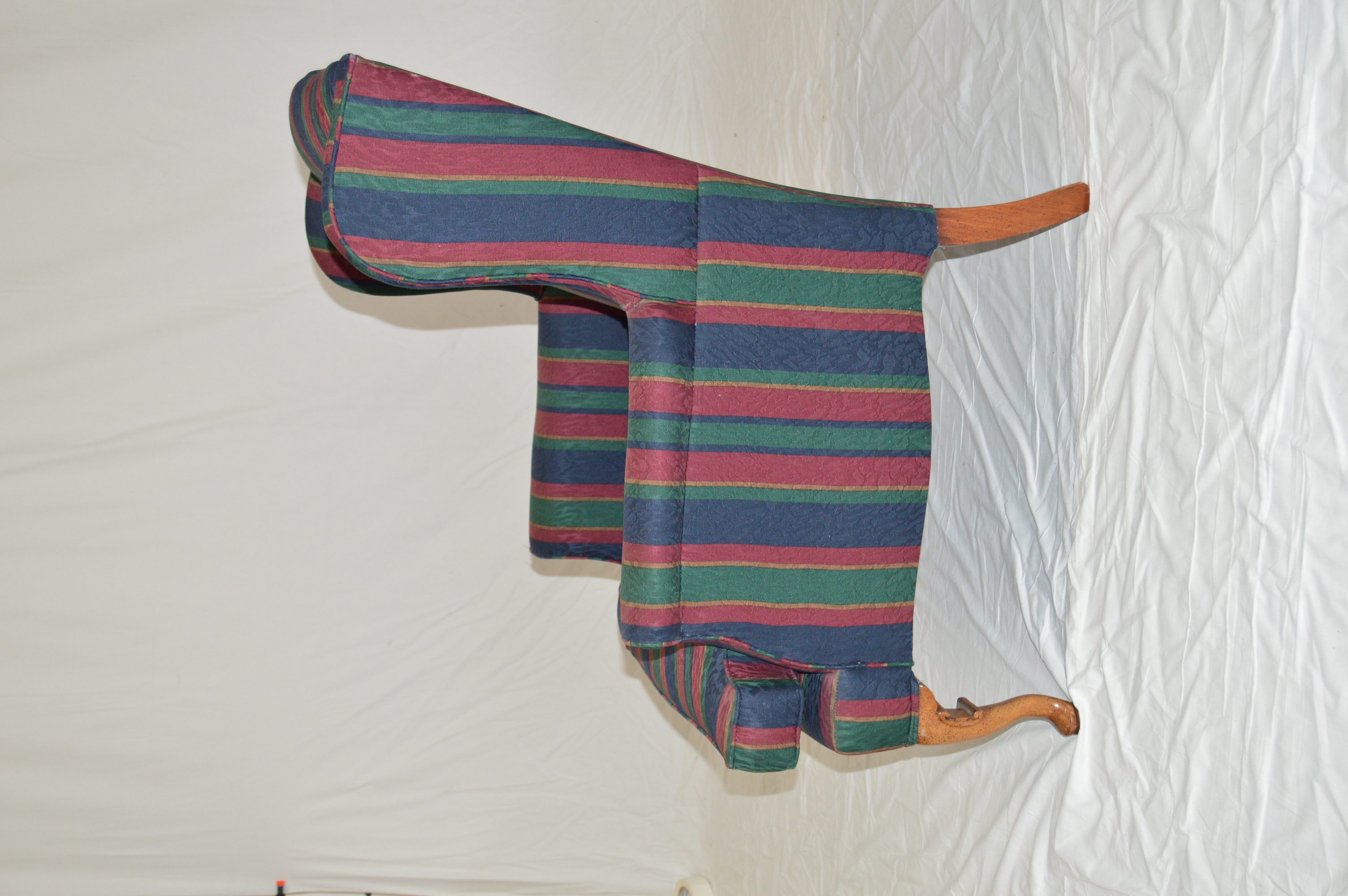 Striped Wingback Chairs