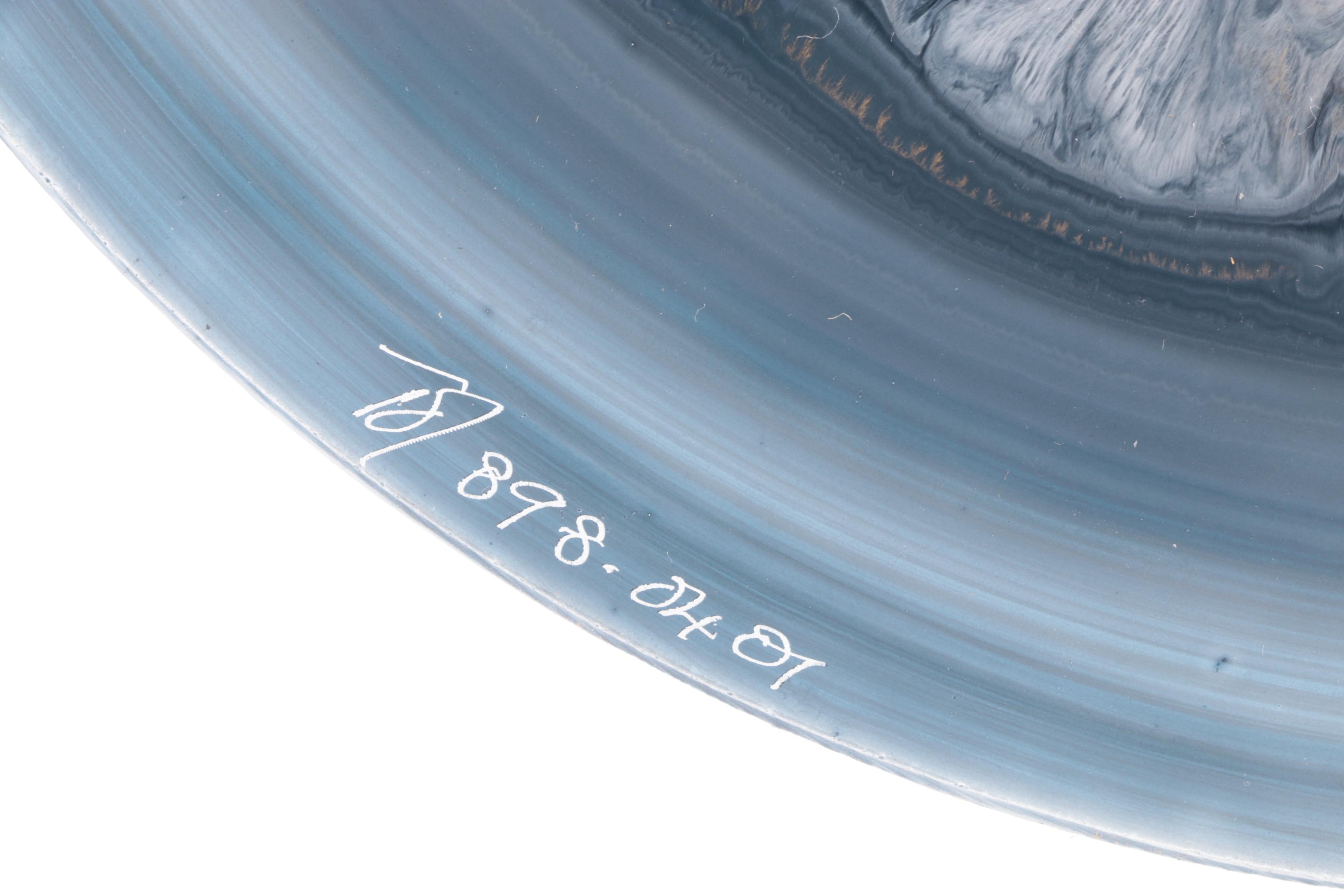 Artist Signed Hand Painted Glass and Wire Tree Sculpture