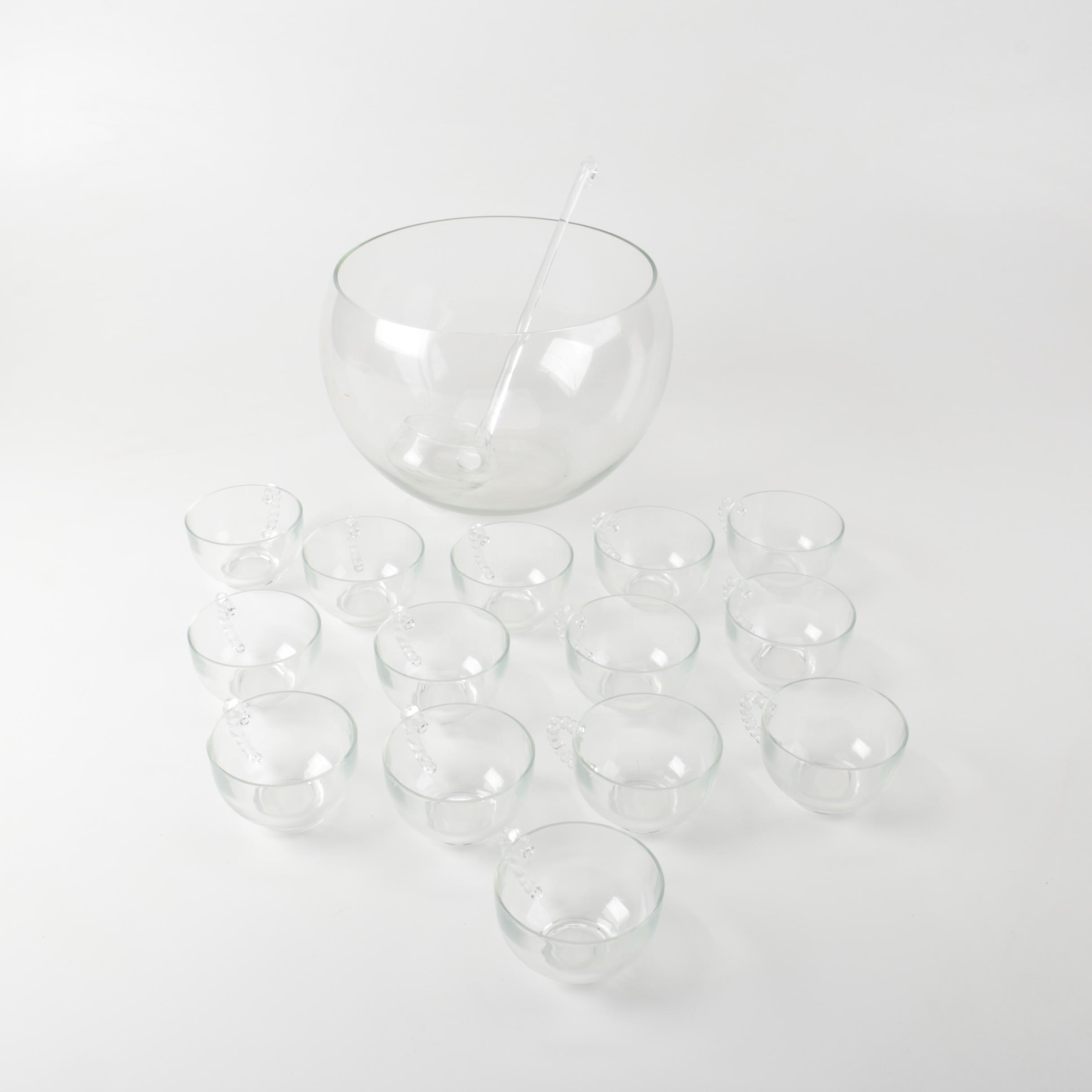 Imperial Glass "Candlewick Clear" Punch Bowl Set