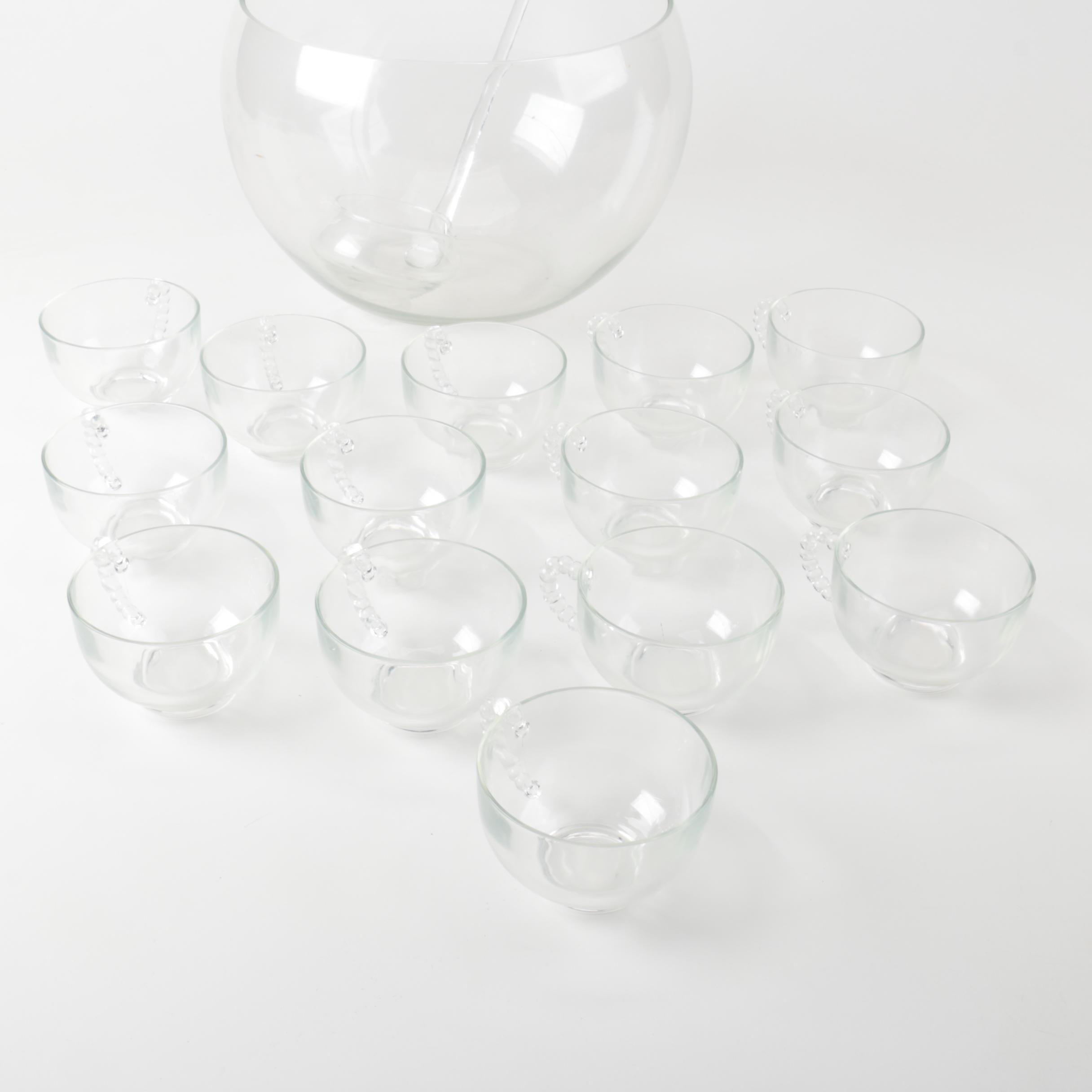 Imperial Glass "Candlewick Clear" Punch Bowl Set