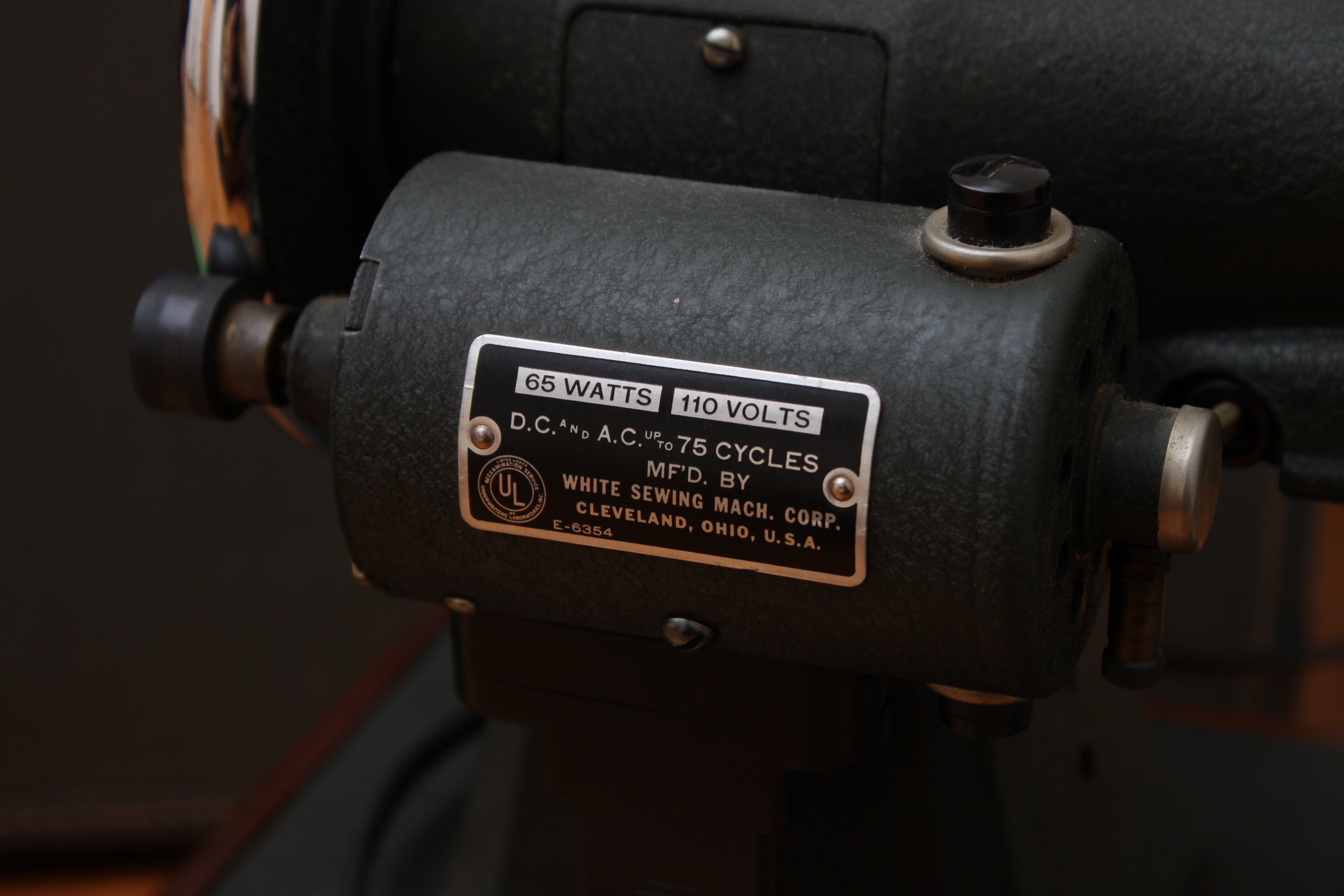 Vintage White Rotary Sewing Machine with Case