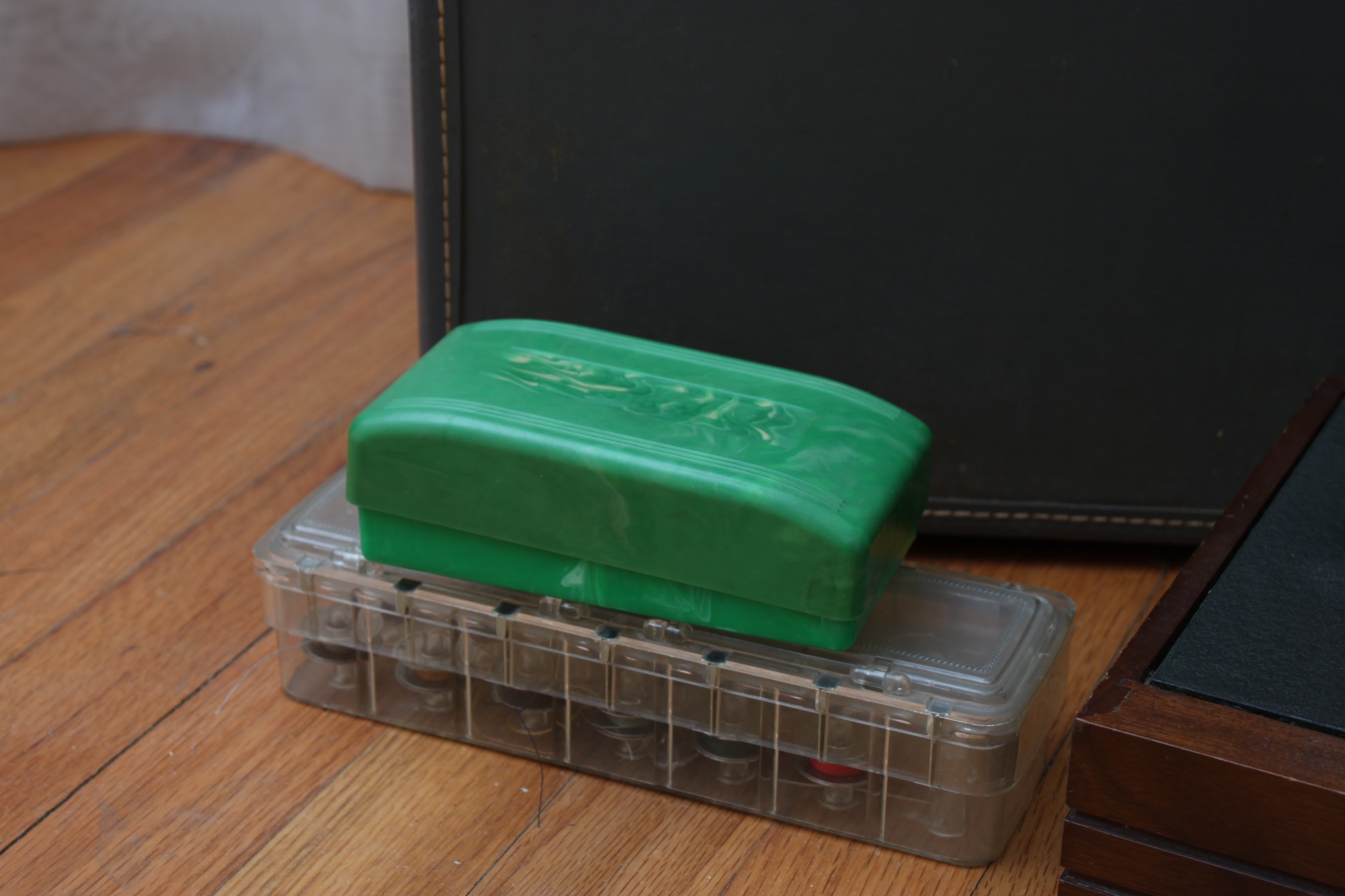 Vintage White Rotary Sewing Machine with Case