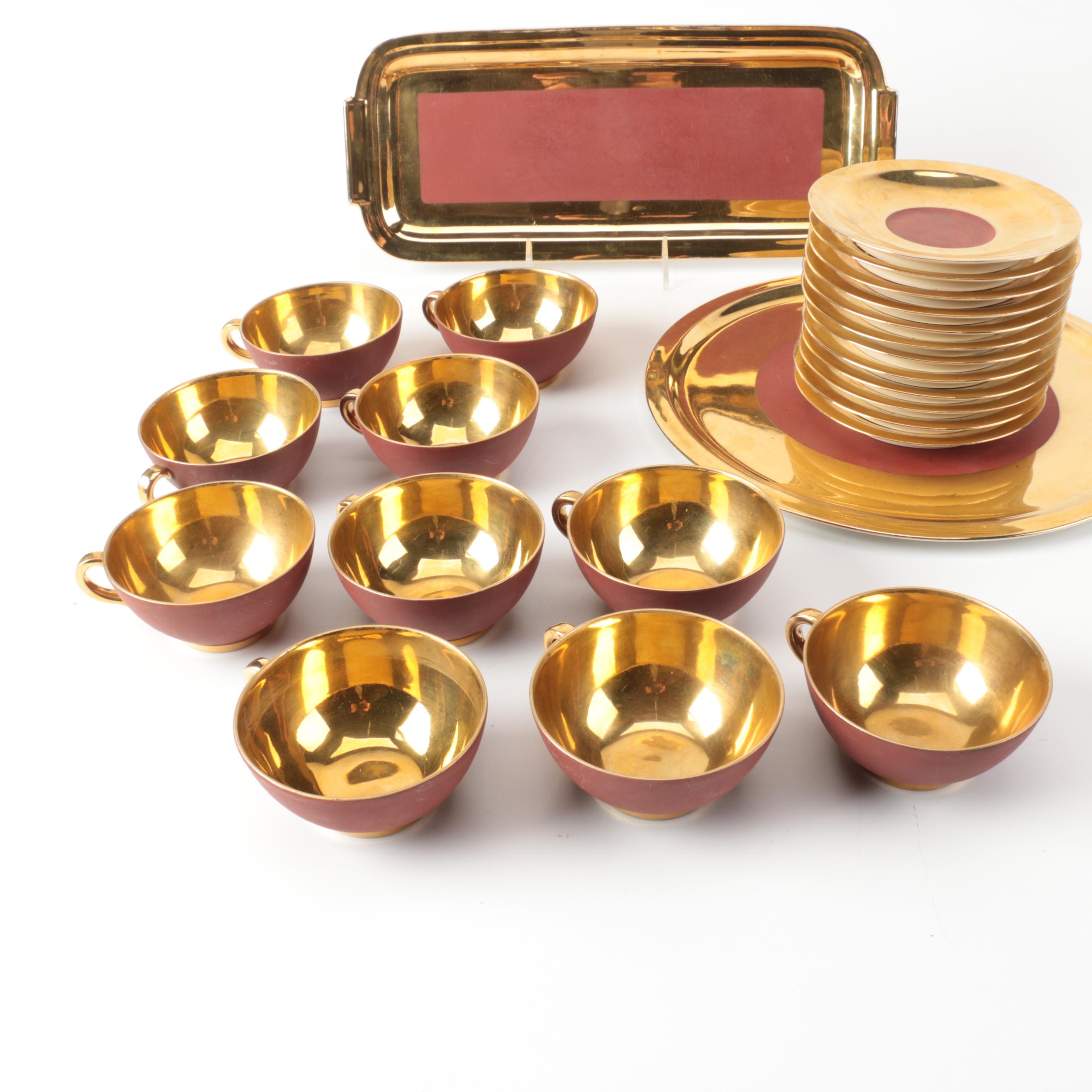 Vintage Gilded Porcelain Pate Ivoire Theodore Haviland Teacups and Serveware