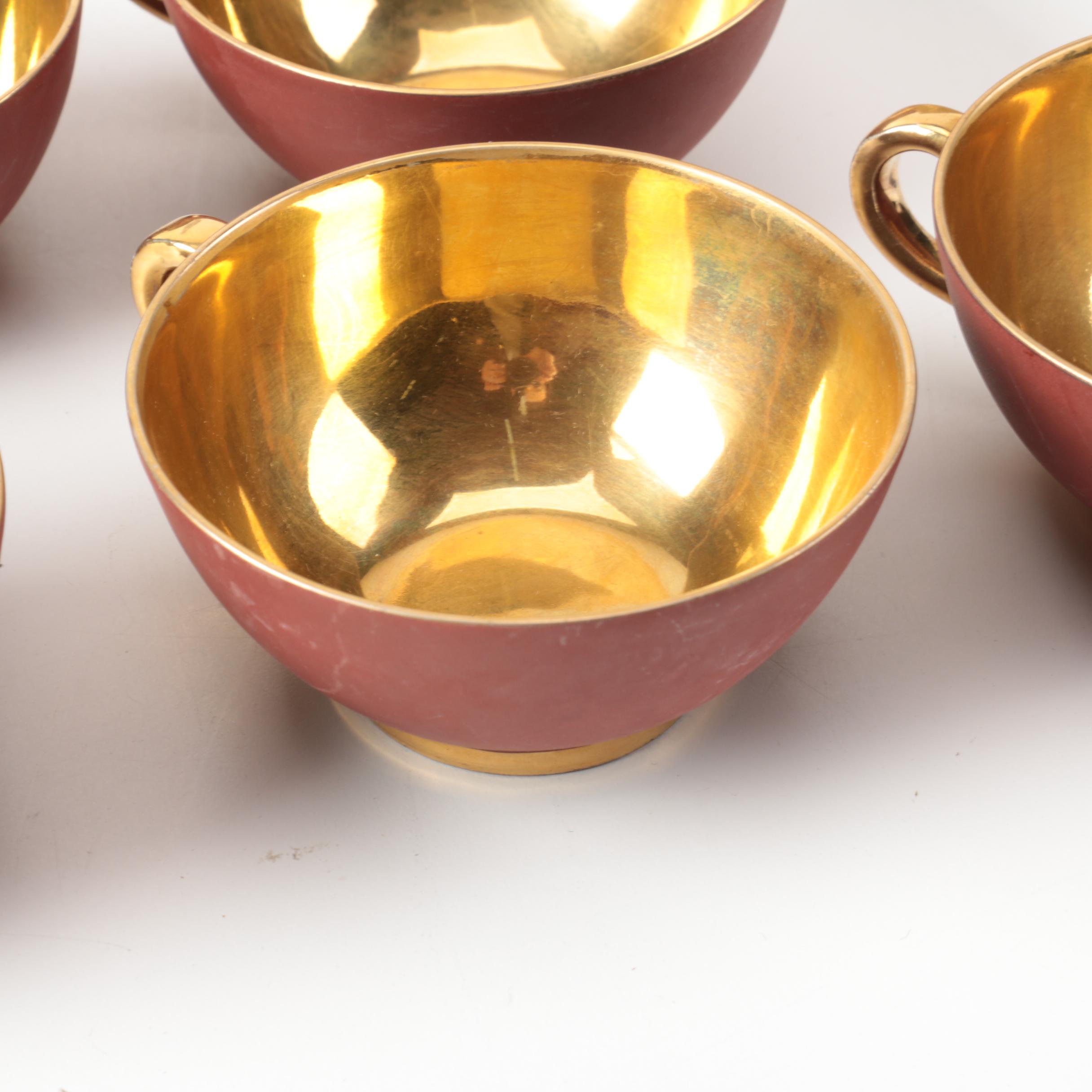 Vintage Gilded Porcelain Pate Ivoire Theodore Haviland Teacups and Serveware