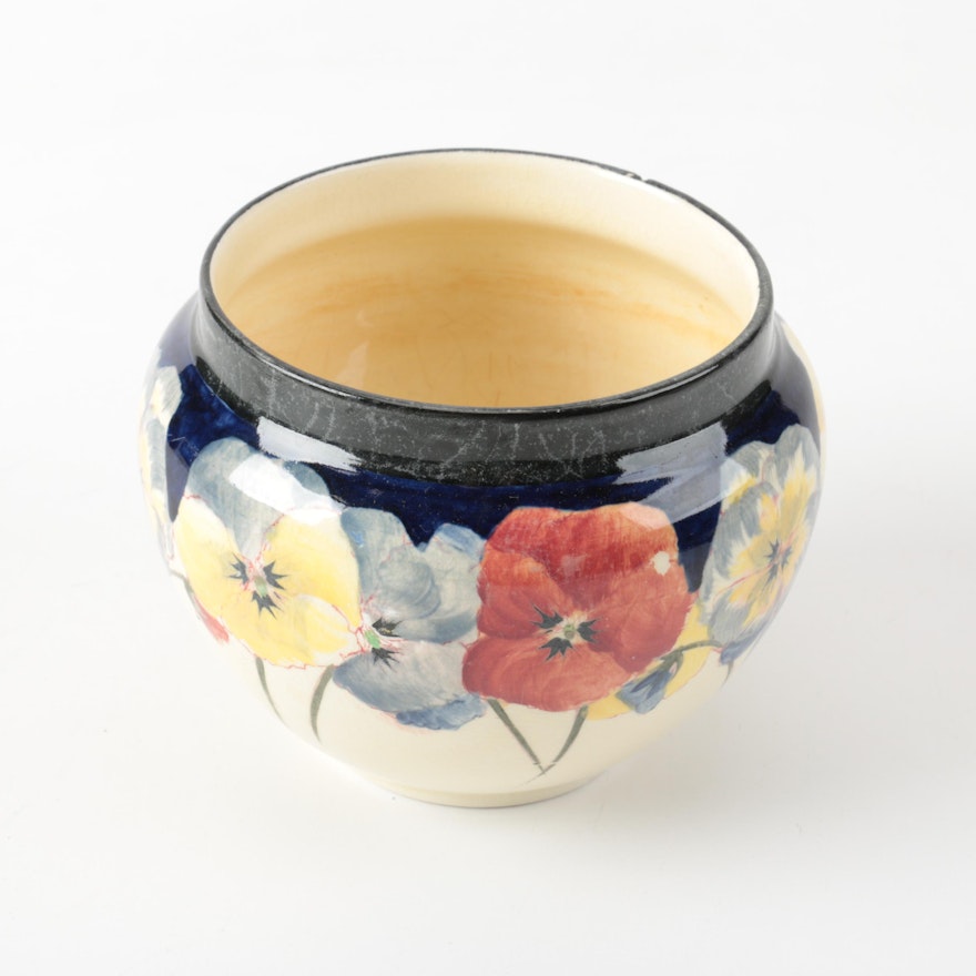 Royal Doulton "Pansy" Earthenware Cache Pot, Circa 1902-22