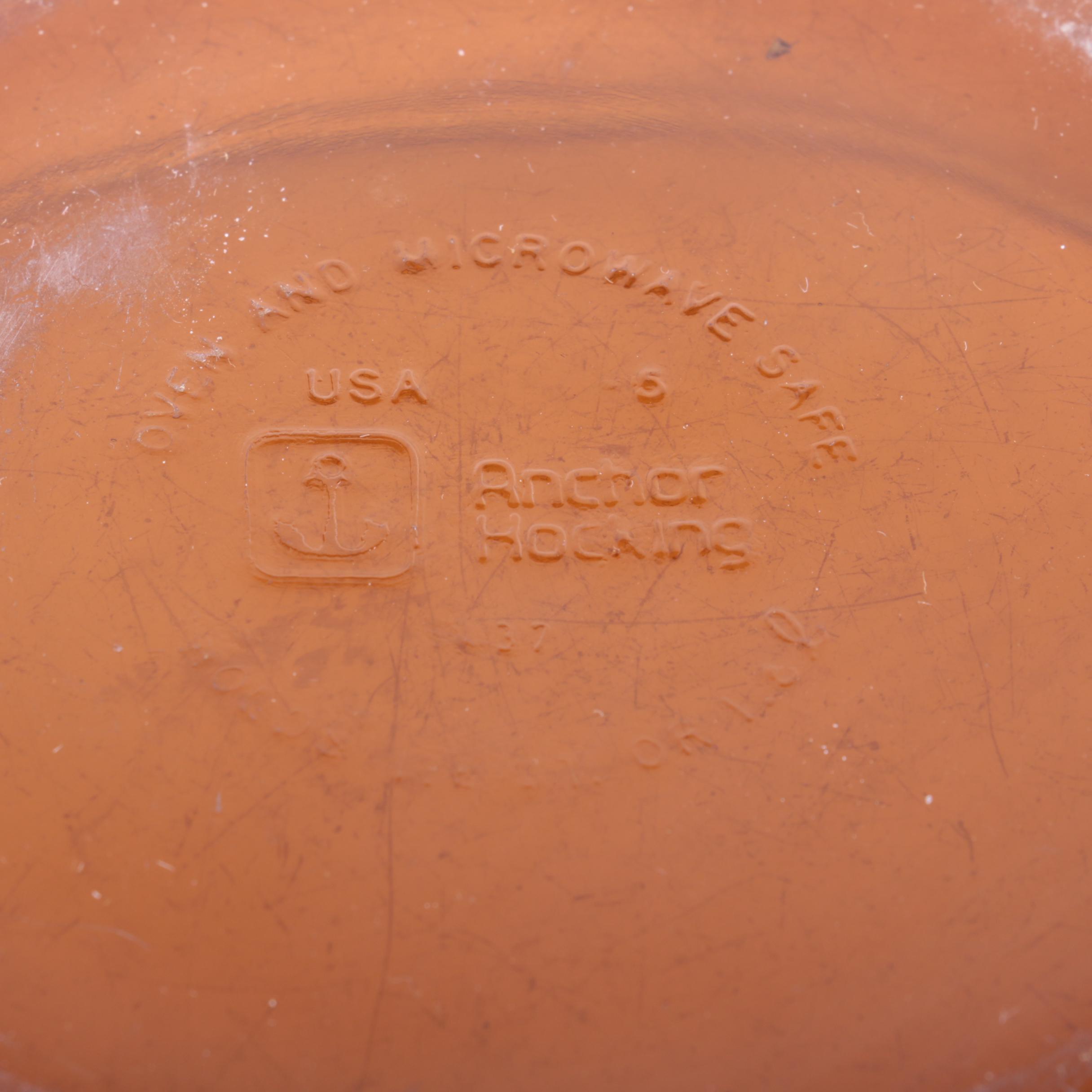 Vintage Pyrex and Anchor Hocking "Harvest Amber" Glass Covered Casserole