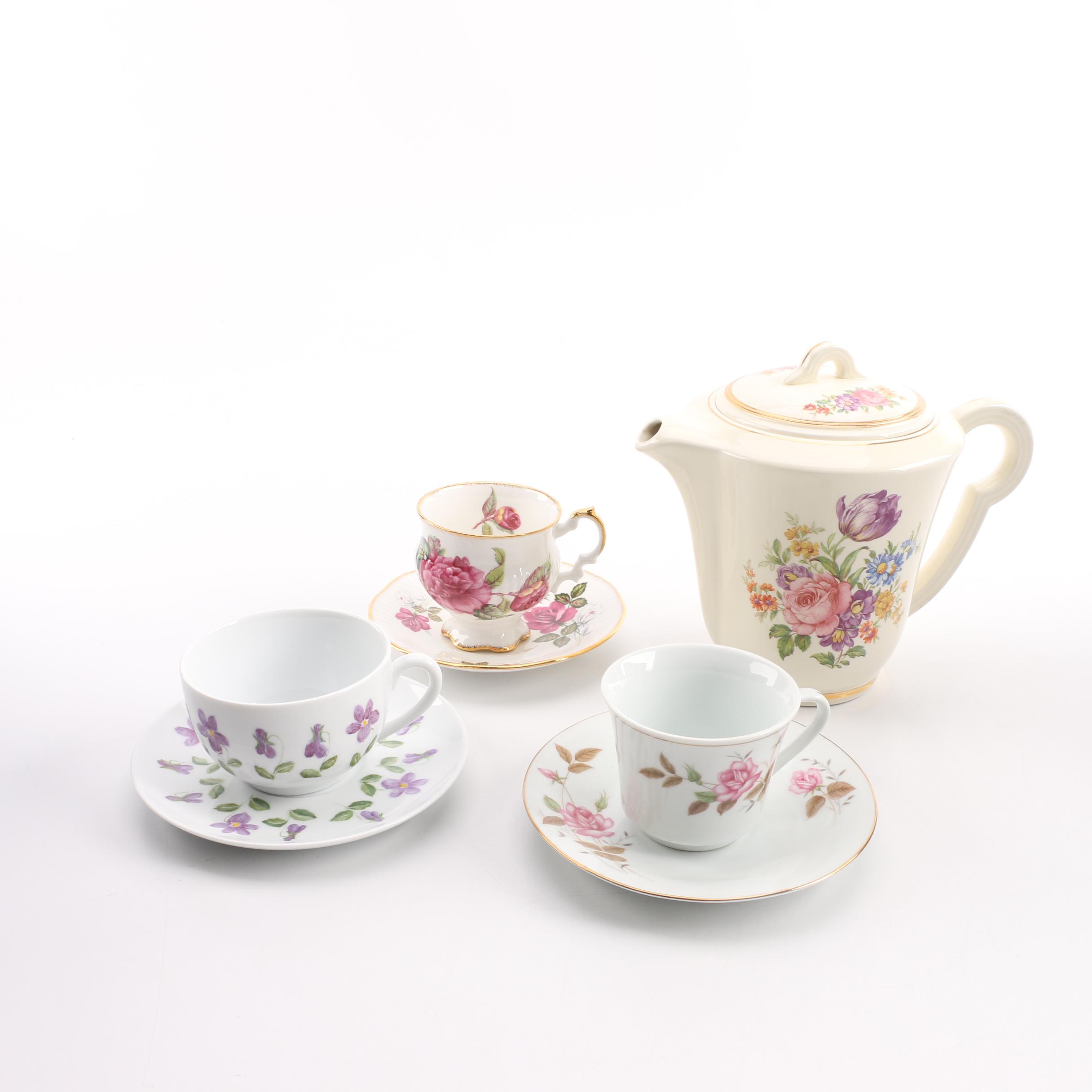 Vintage Edwin M. Knowles Teapot and Other Tableware