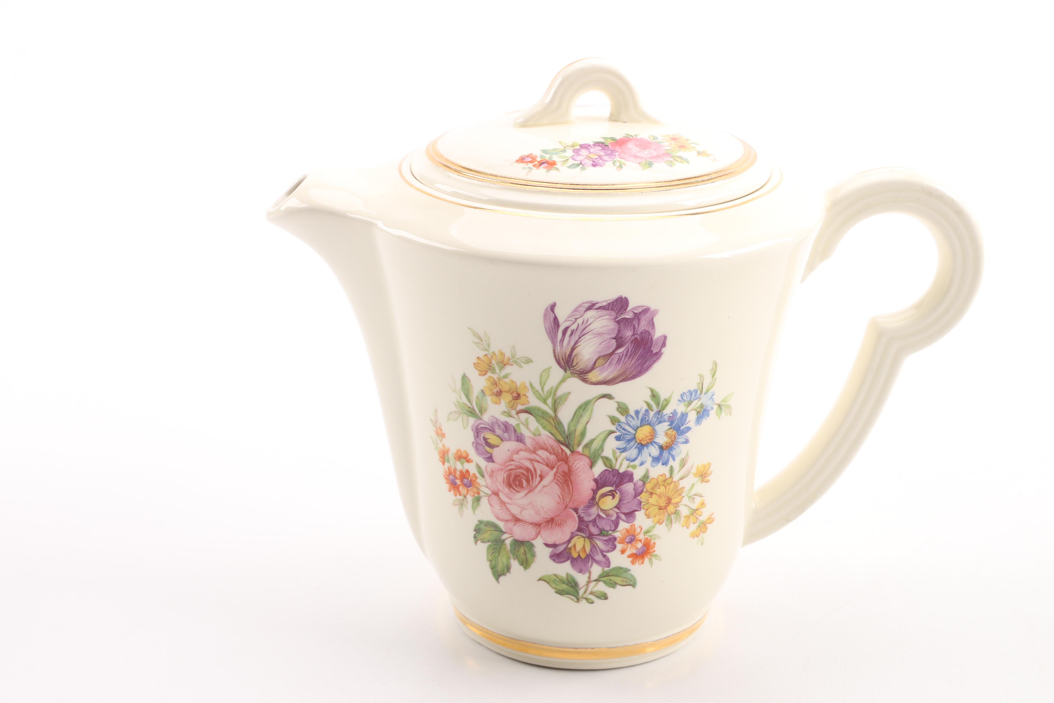 Vintage Edwin M. Knowles Teapot and Other Tableware