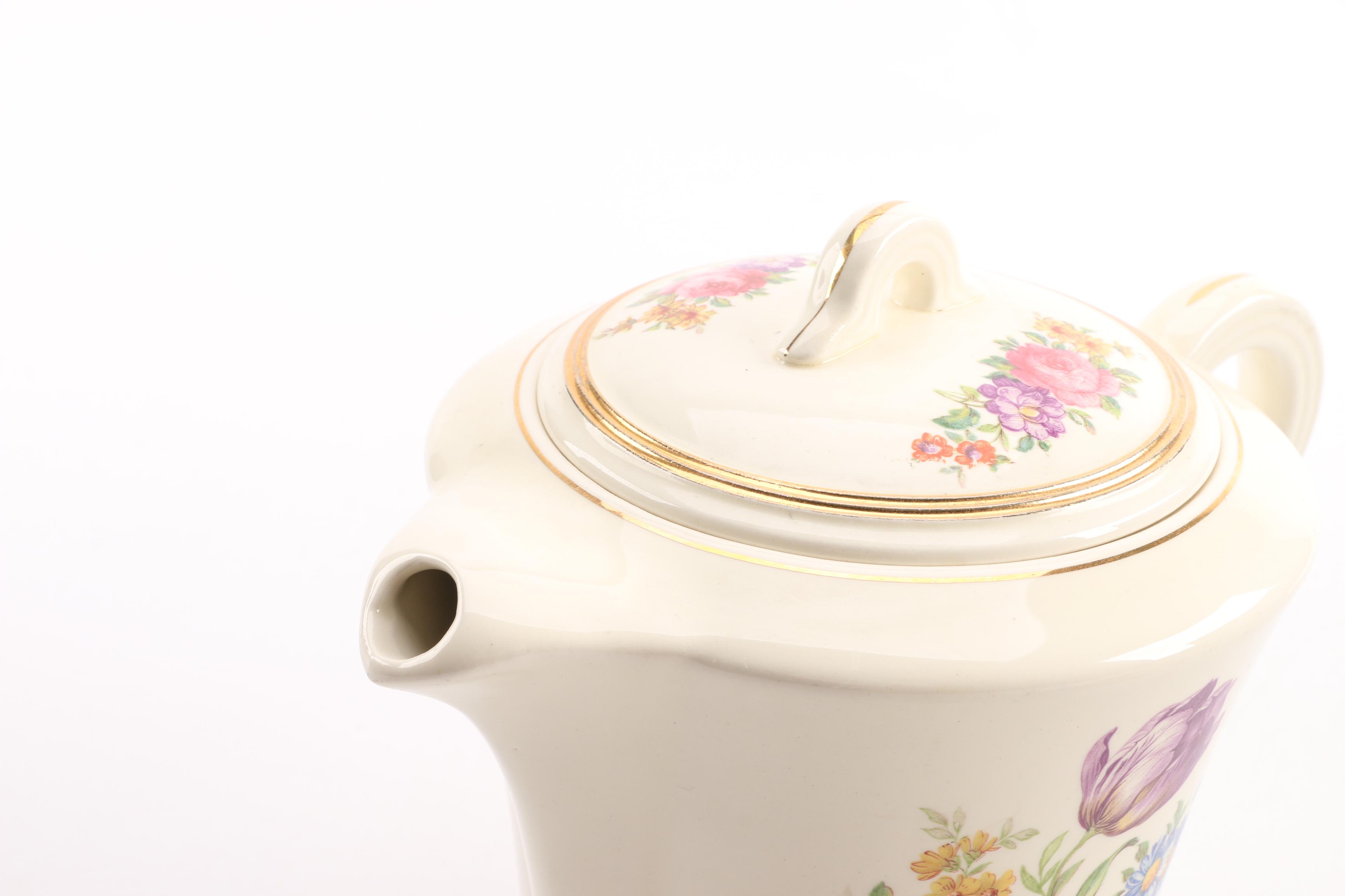 Vintage Edwin M. Knowles Teapot and Other Tableware