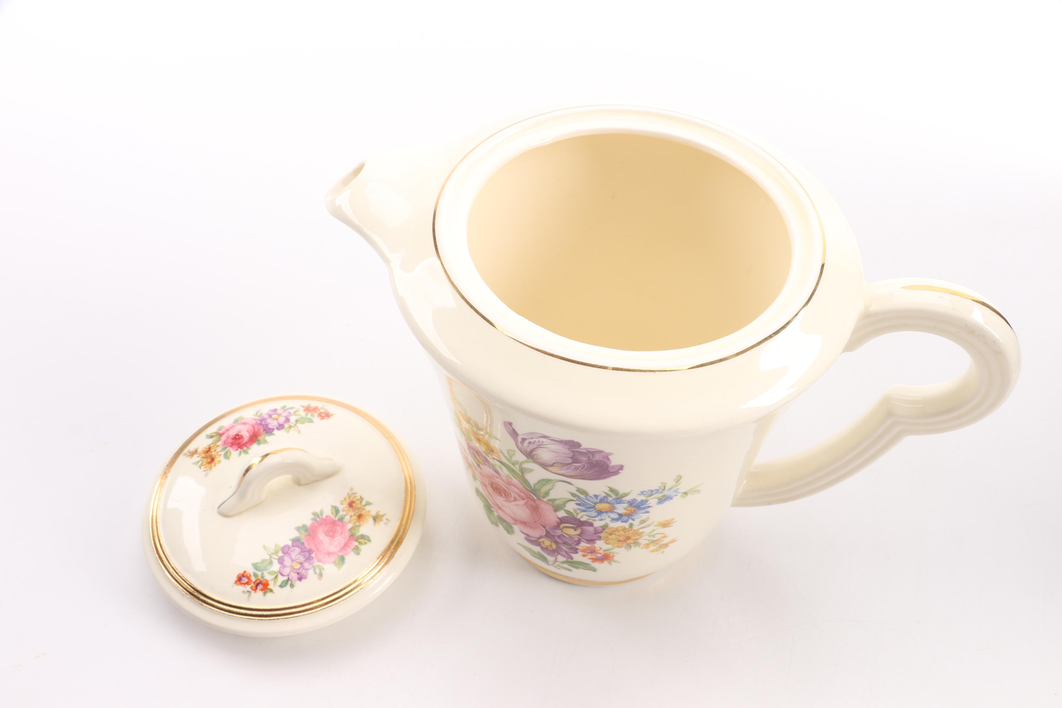 Vintage Edwin M. Knowles Teapot and Other Tableware