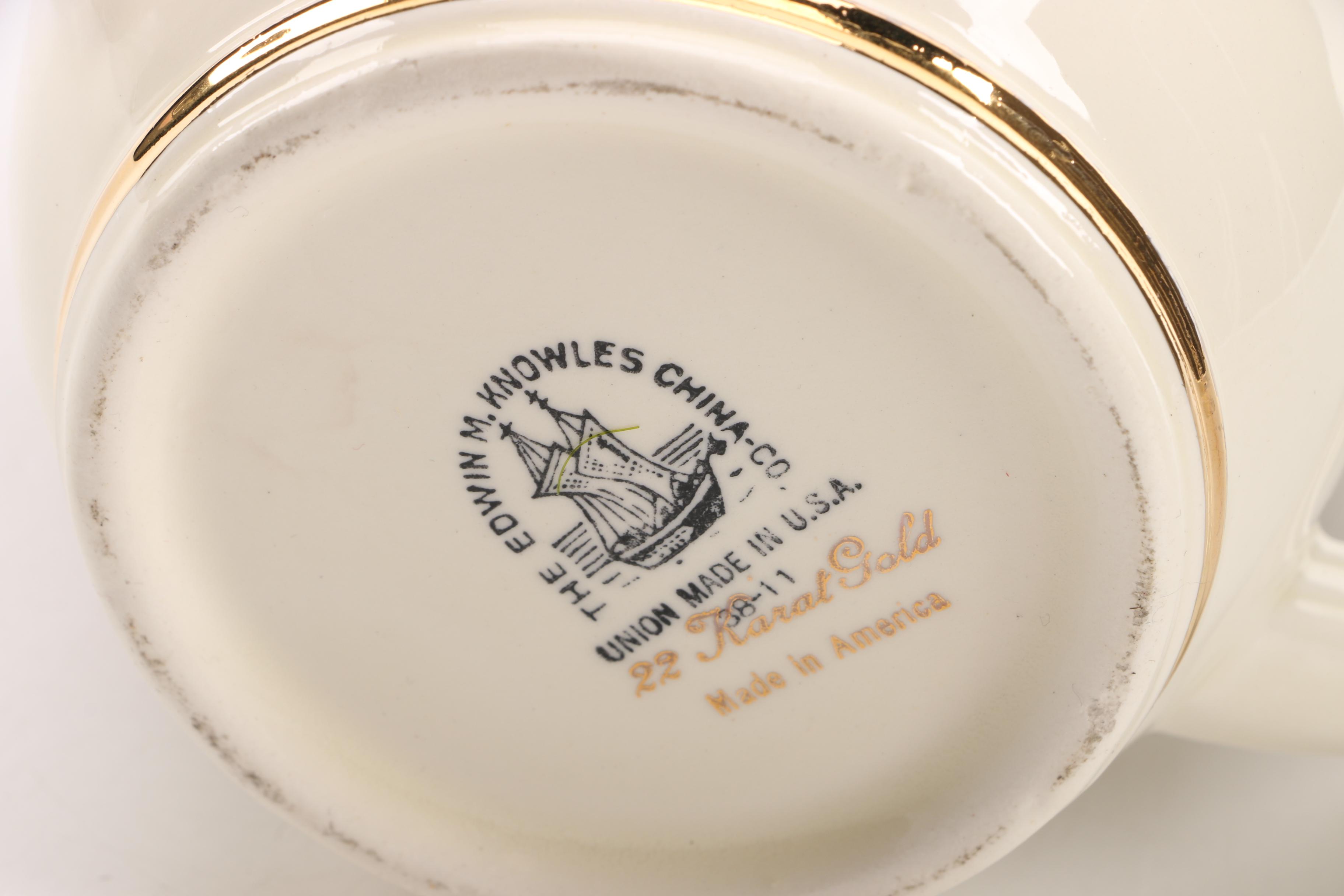 Vintage Edwin M. Knowles Teapot and Other Tableware