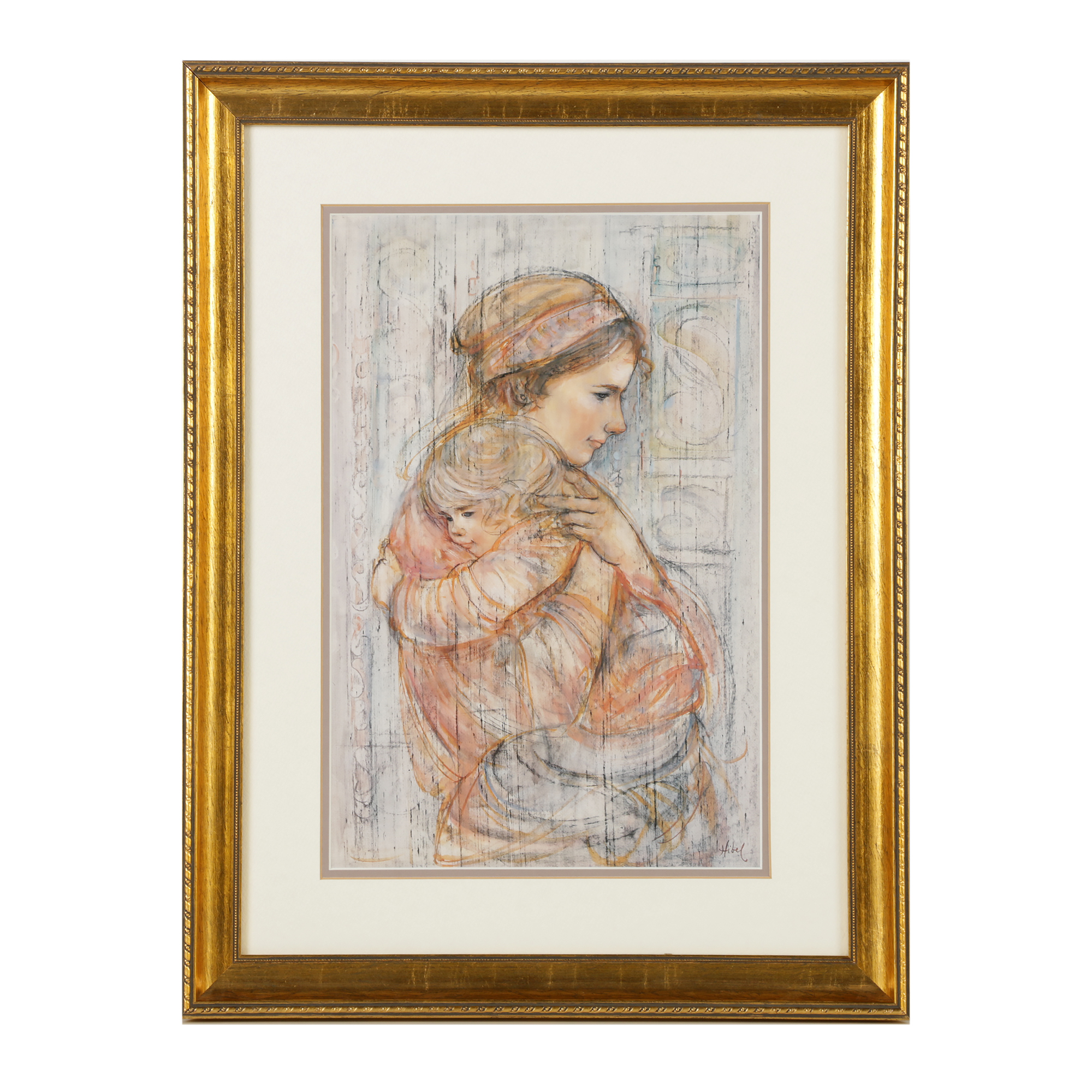 Offset Lithograph After Edna Hibel's "Luba and Stefan"