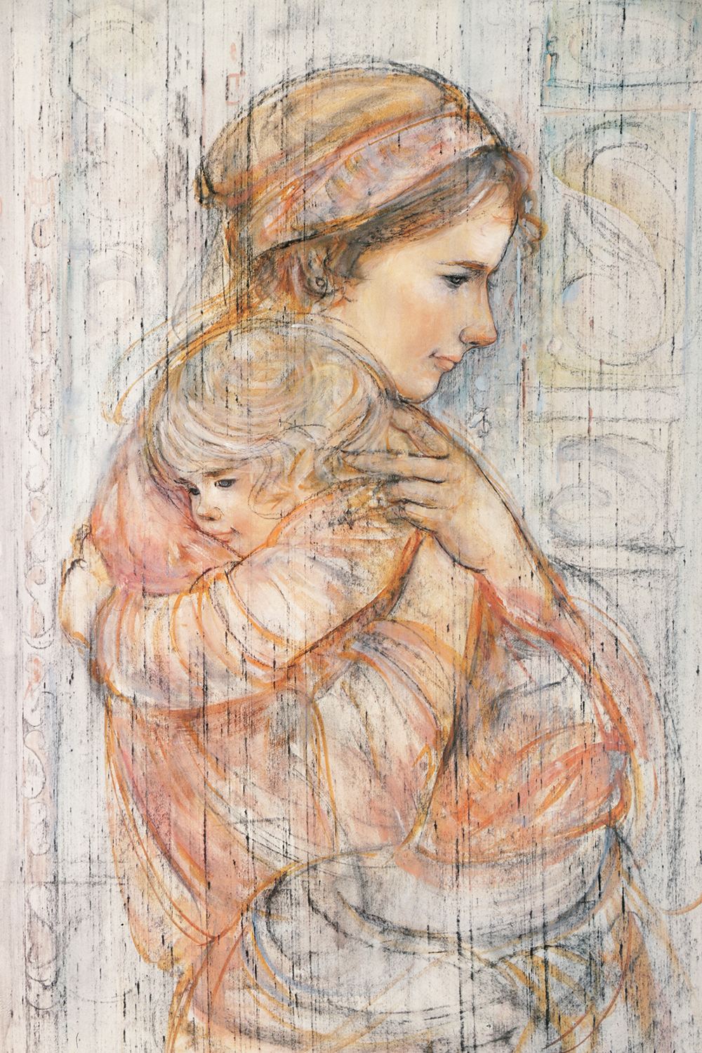 Offset Lithograph After Edna Hibel's "Luba and Stefan"