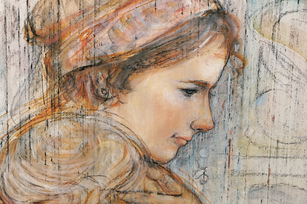 Offset Lithograph After Edna Hibel's "Luba and Stefan"