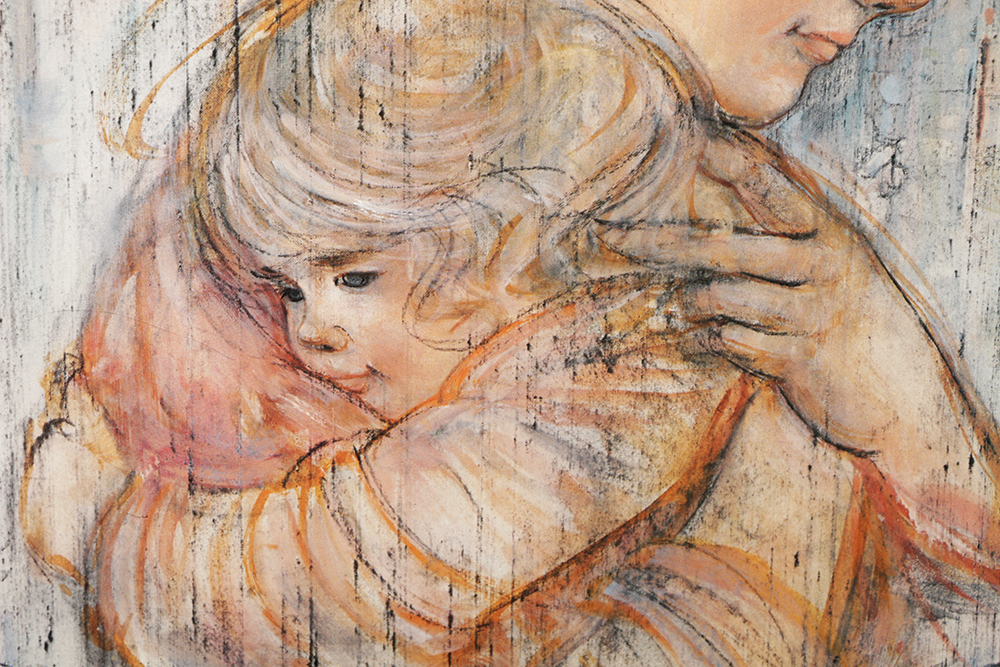 Offset Lithograph After Edna Hibel's "Luba and Stefan"