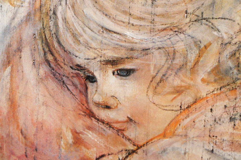 Offset Lithograph After Edna Hibel's "Luba and Stefan"