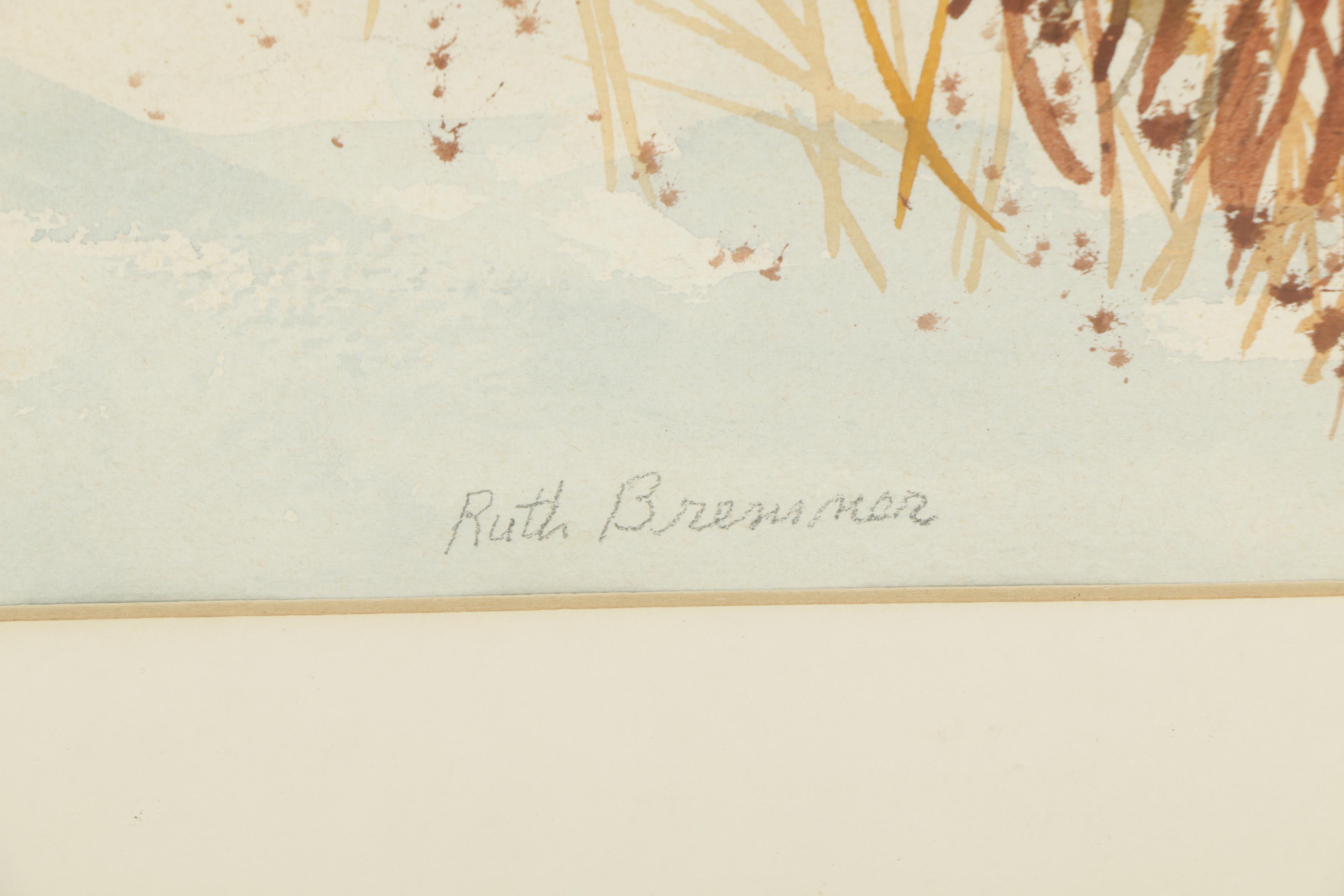 Ruth Bremner Watercolor Painting of a Winter Landscape