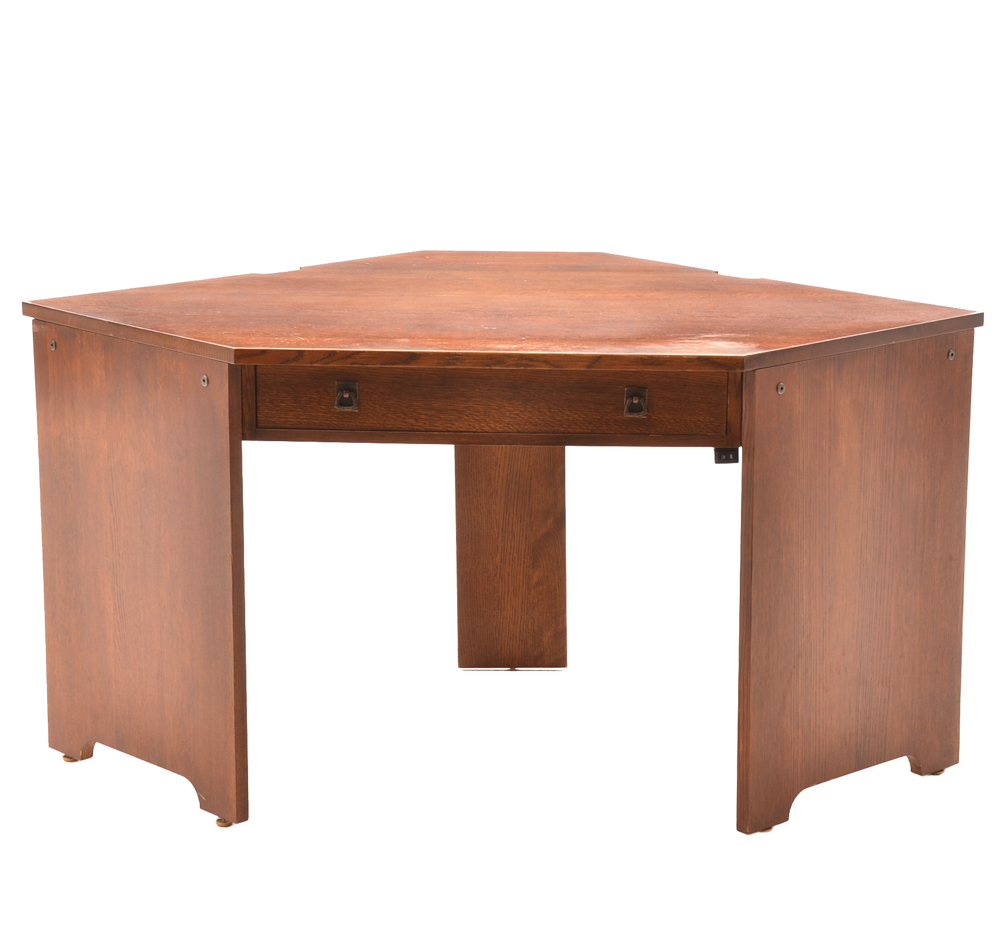 Signed Stickley Mission Collection Corner Desk
