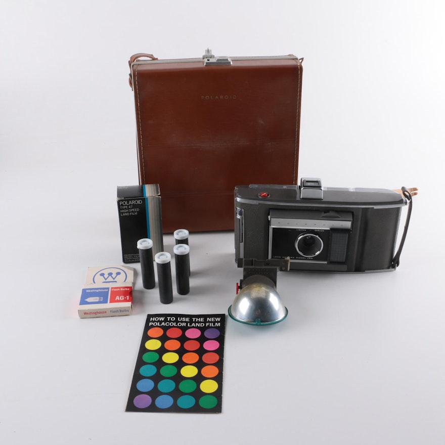 Polaroid Land Camera Model J66 with Case and Accessories