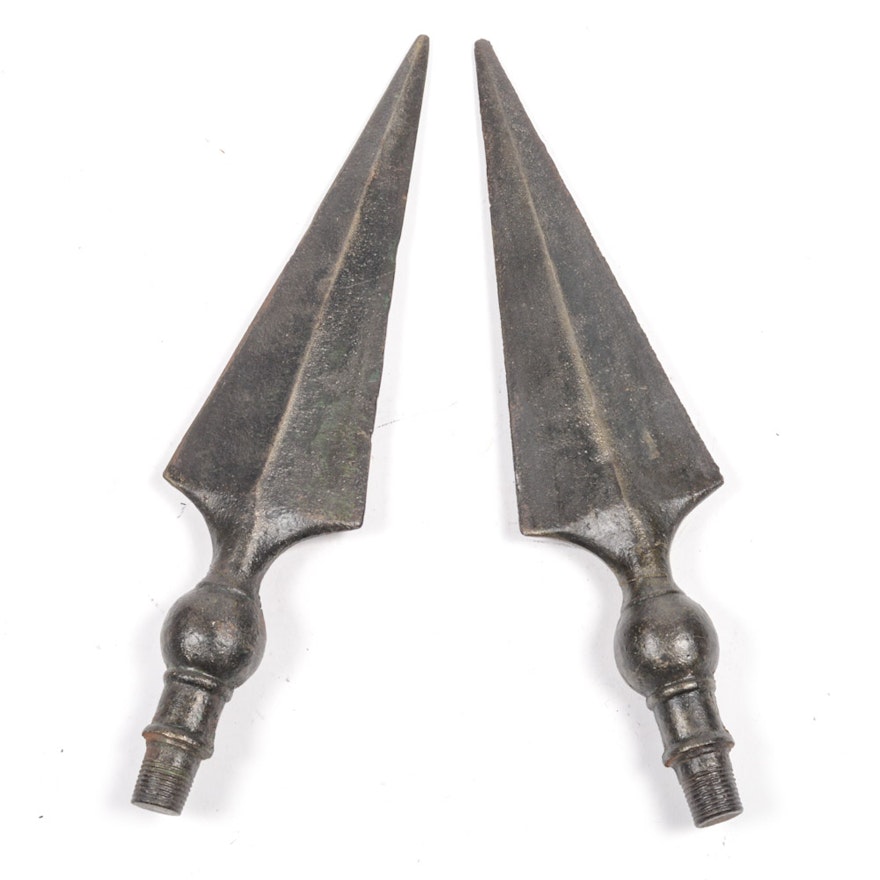 Vintage Spear Head Style Pike Ends