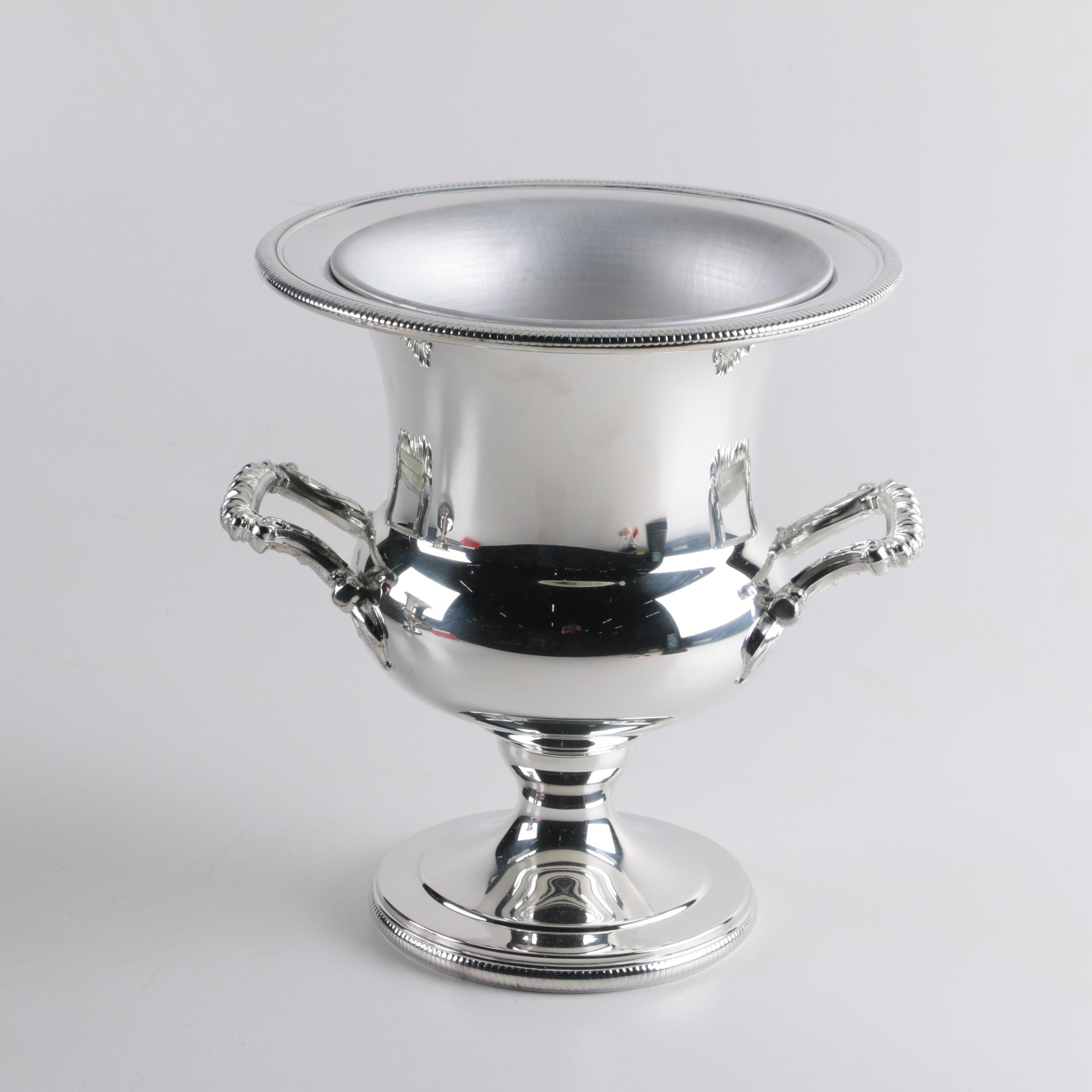 Wm Rogers Silver Plate Champagne Cooler, Nachtmann Crystal and Other Barware