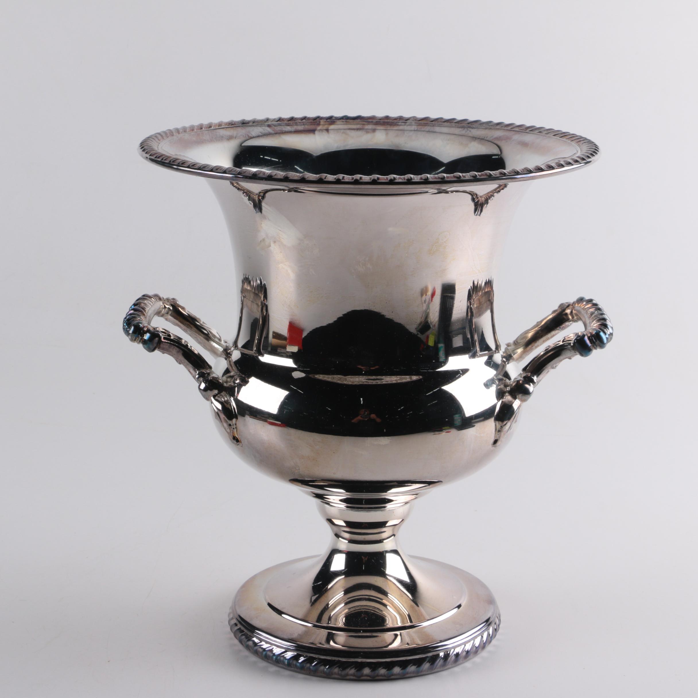 Wm Rogers Silver Plate Champagne Cooler, Nachtmann Crystal and Other Barware